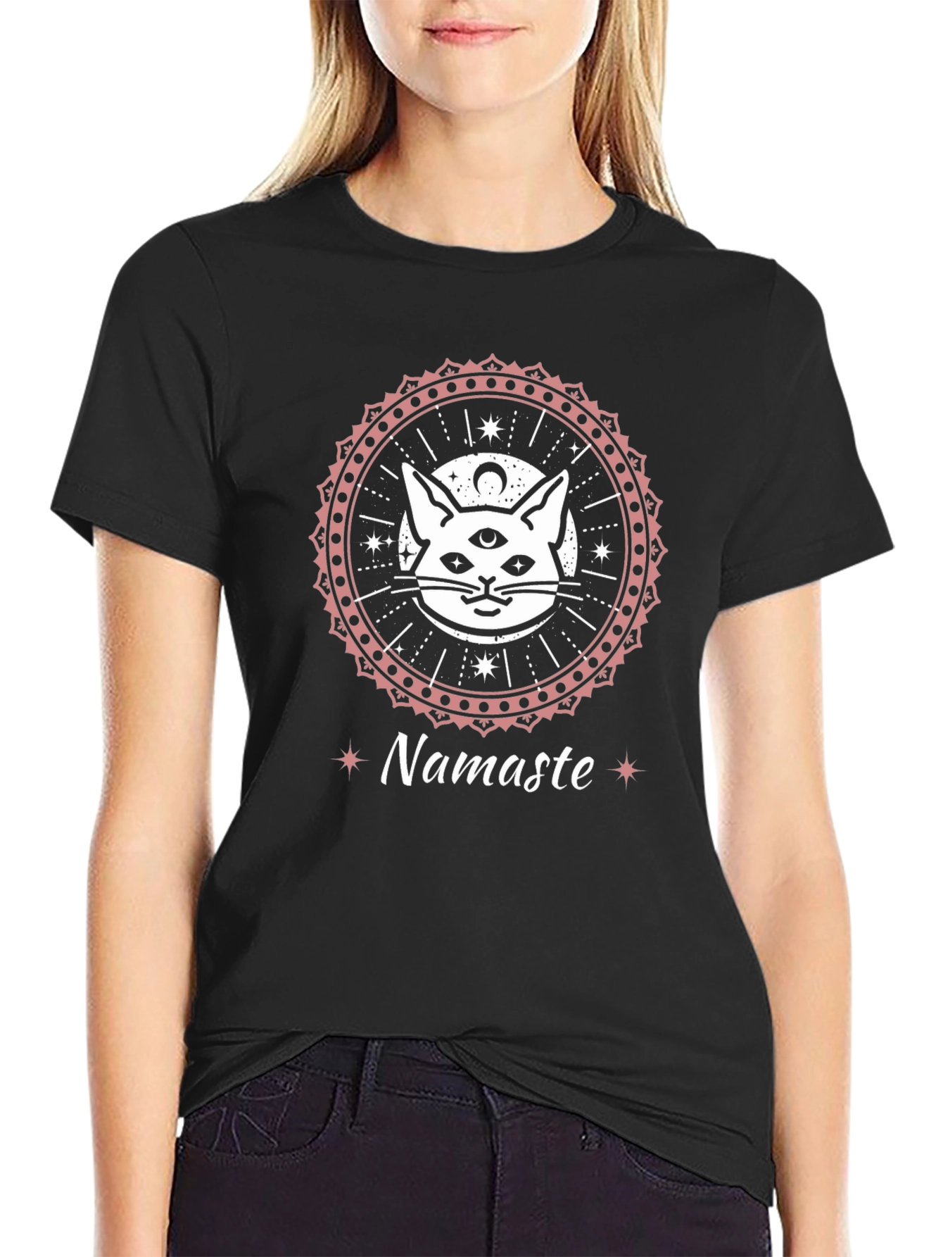 Namaste Cat T-Shirt: Third Eye Kitty Yoga Tee