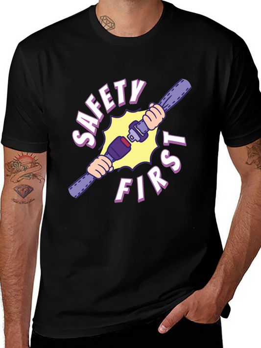 Camiseta Negra Safety First con Cinturón de Seguridad