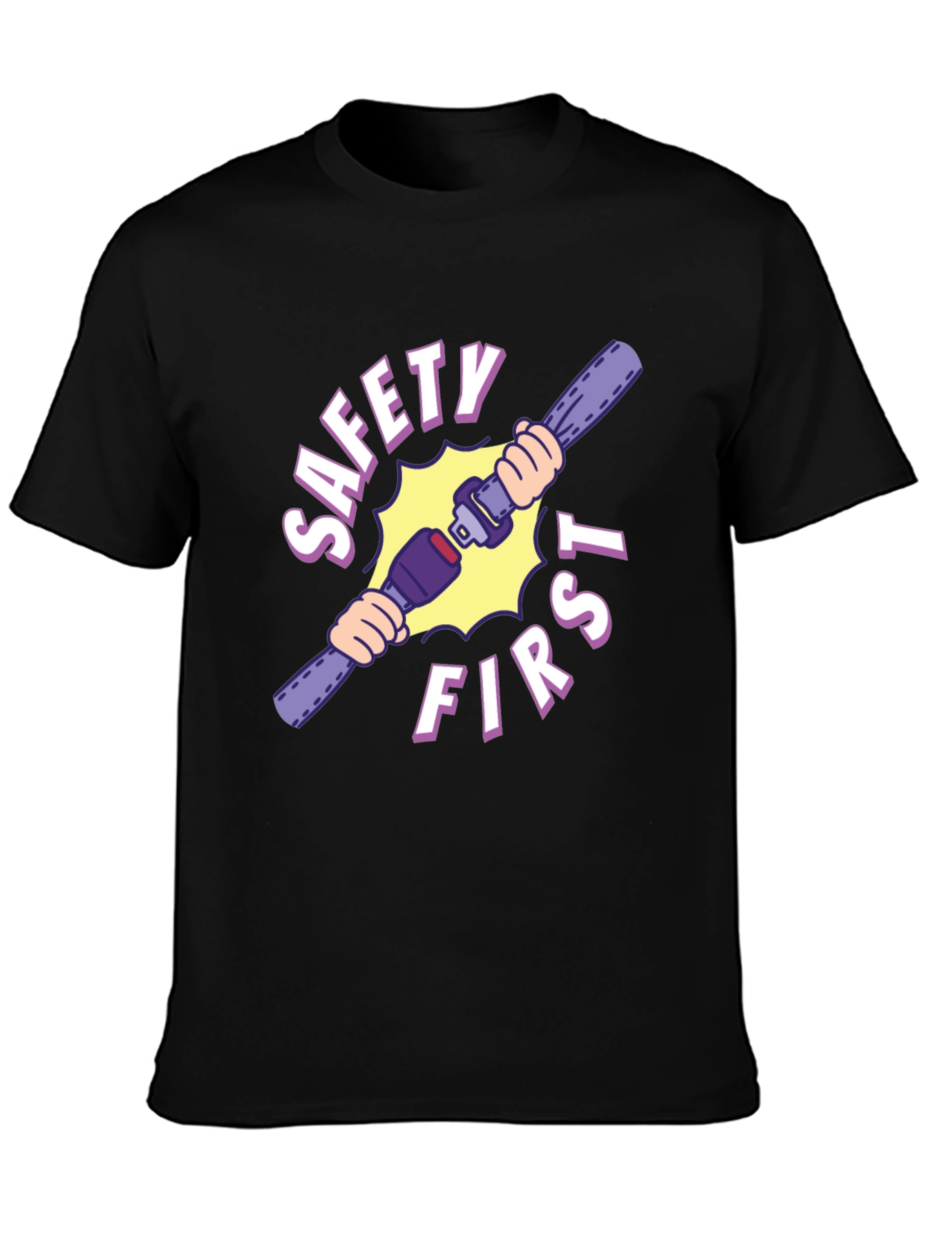Camiseta Negra Safety First con Cinturón de Seguridad