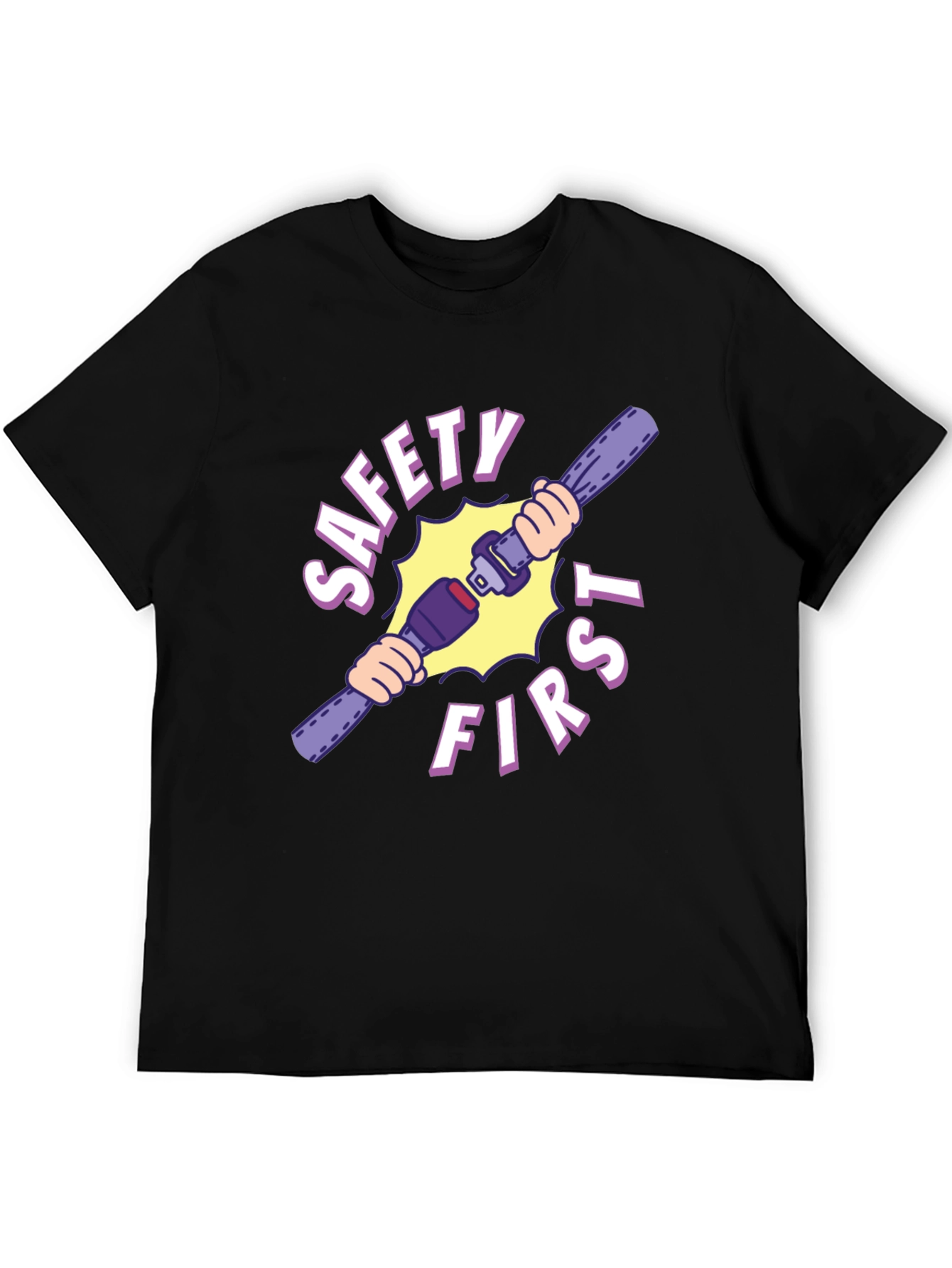 Camiseta Negra Safety First con Cinturón de Seguridad