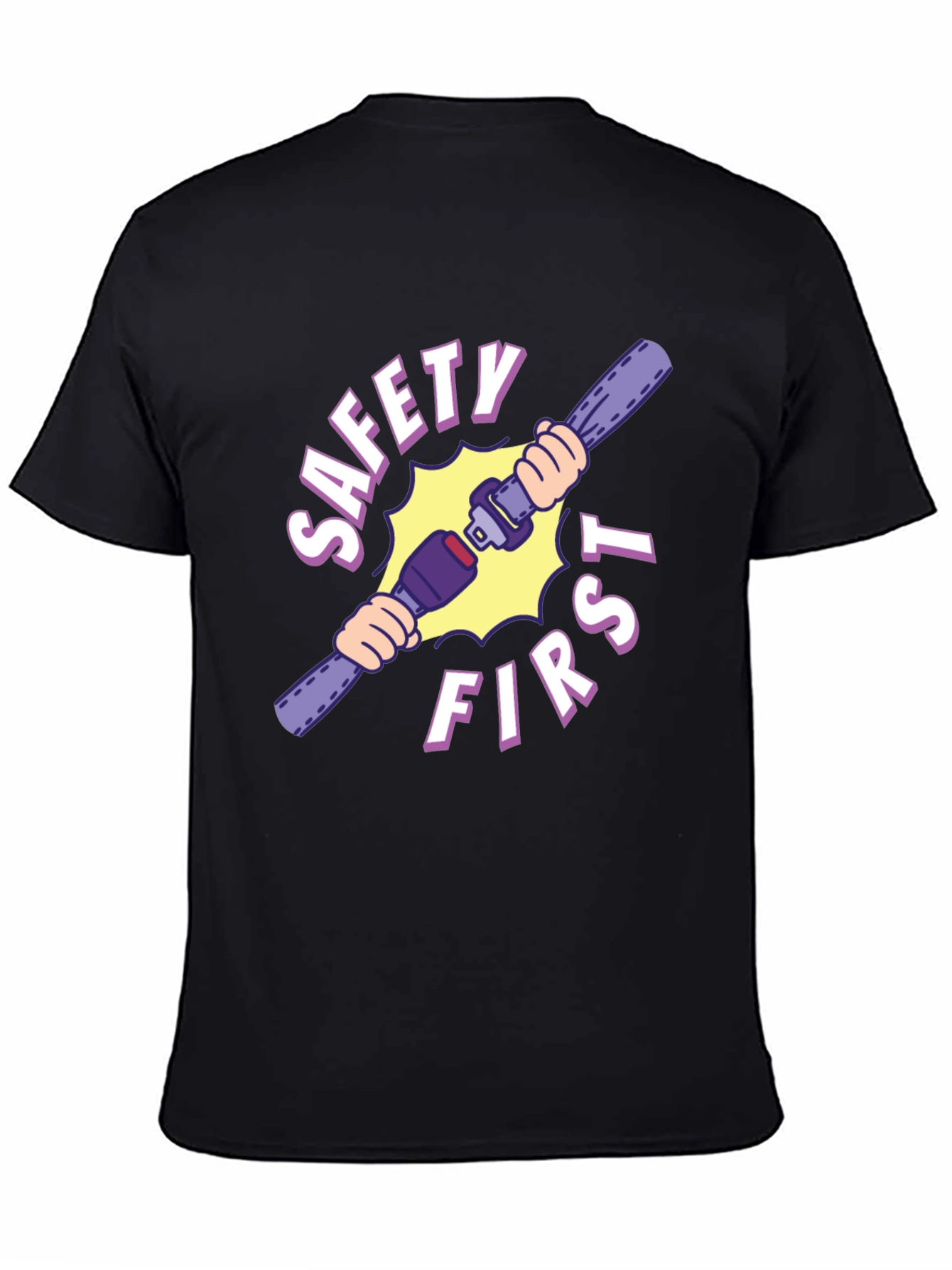 Camiseta Negra Safety First con Cinturón de Seguridad