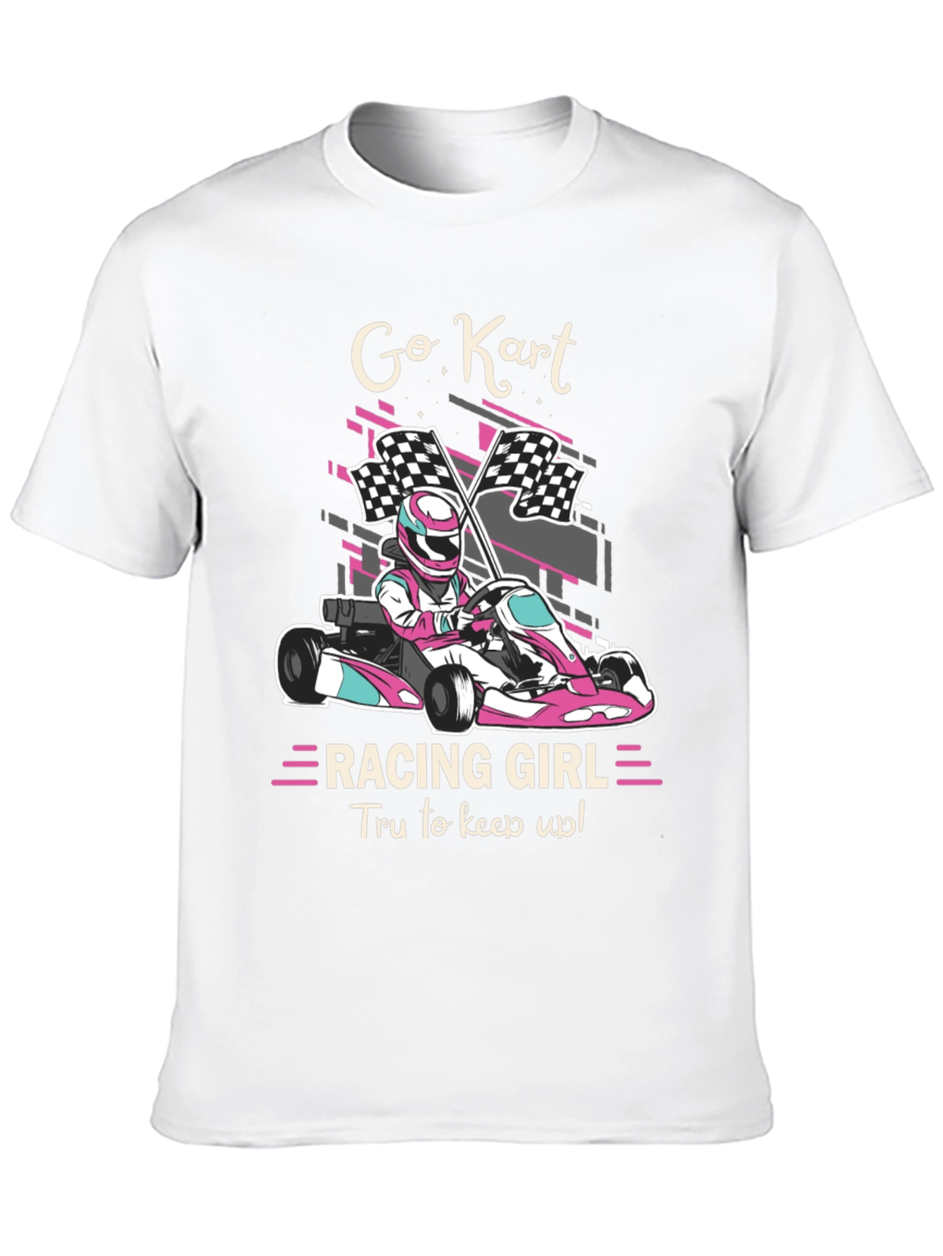 Camiseta Negra Go Kart Racing Girl