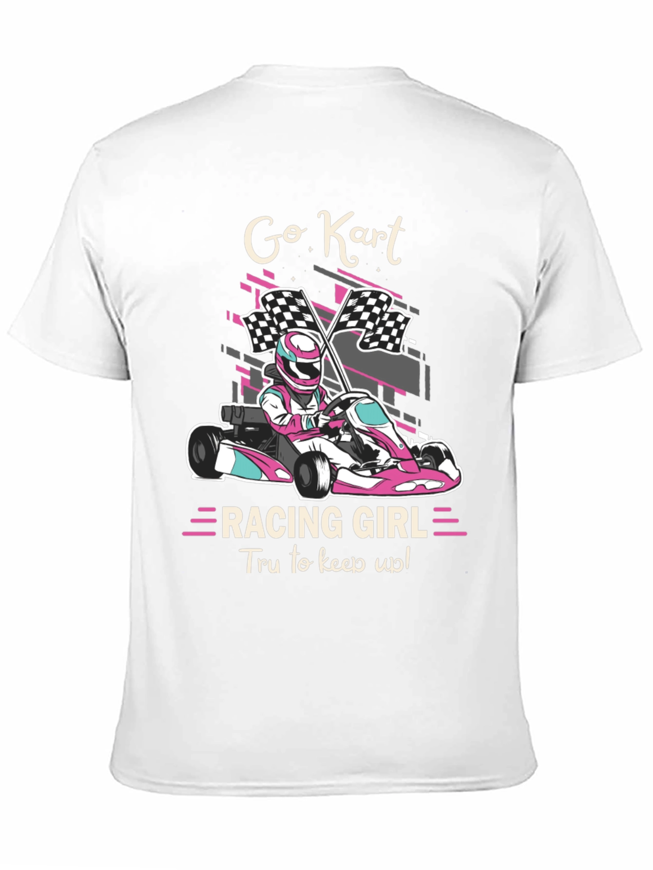 Camiseta Negra Go Kart Racing Girl