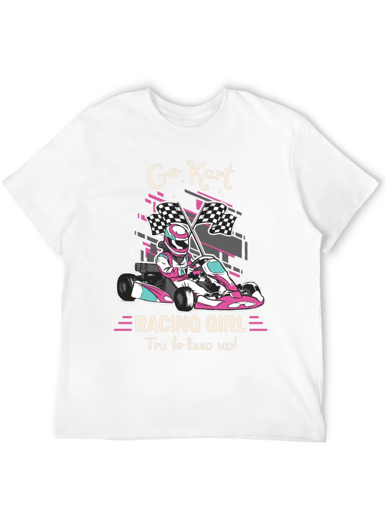 Camiseta Negra Go Kart Racing Girl