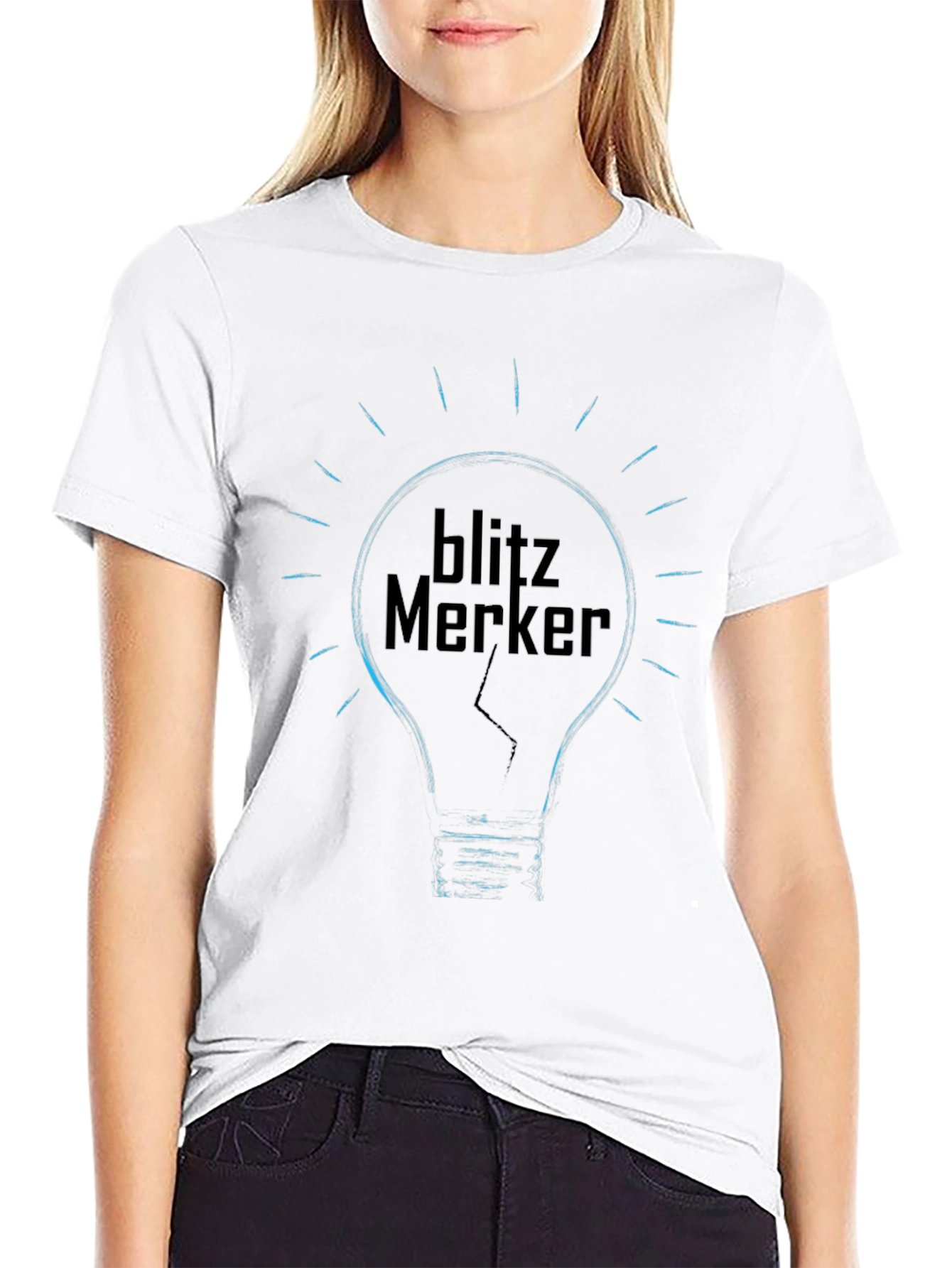 Camiseta Negra Blitz Merker Diseño Bombilla