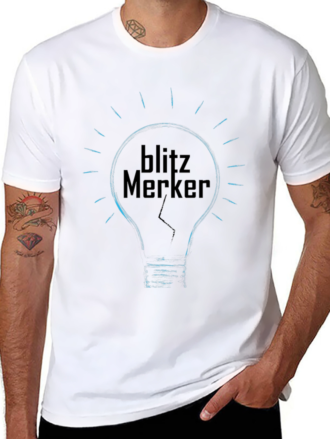 Camiseta Negra Blitz Merker Diseño Bombilla