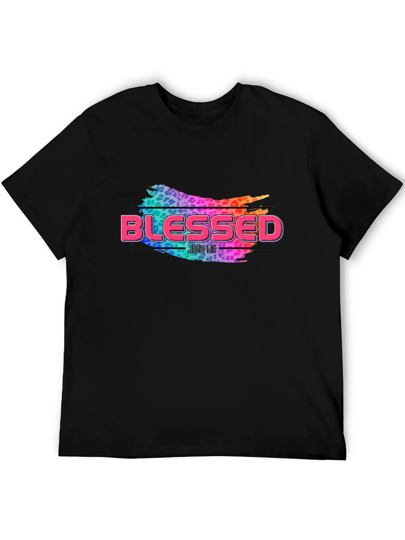 Camiseta Negra Blessed Diseño Abstracto