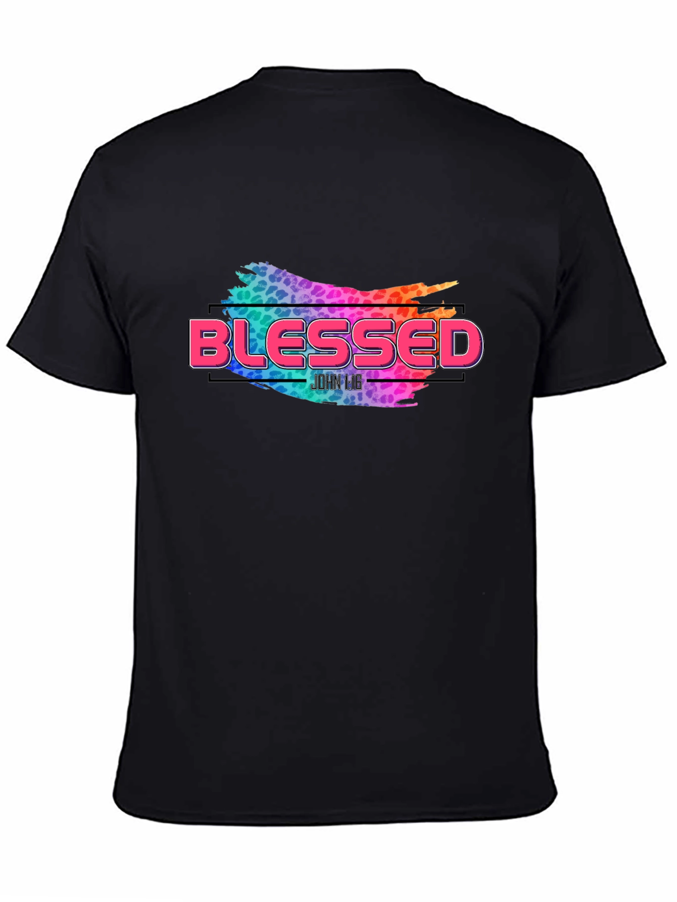 Camiseta Negra Blessed Diseño Abstracto