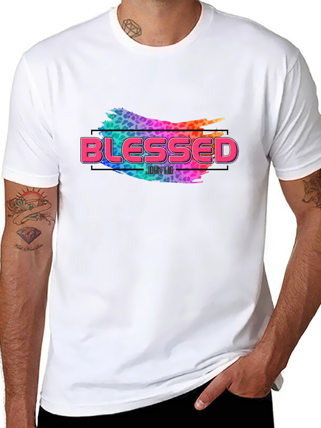 Camiseta Negra Blessed Diseño Abstracto