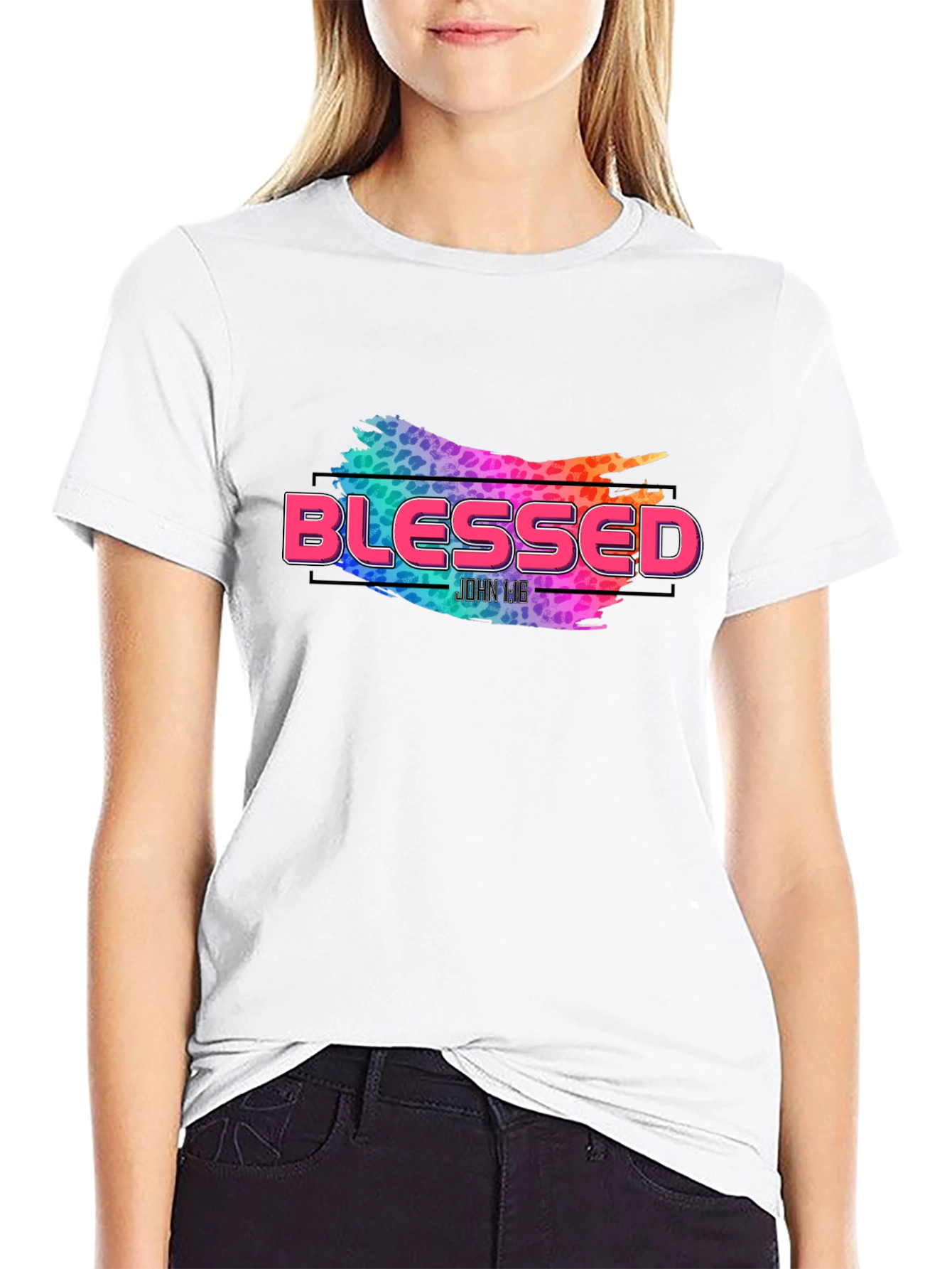 Camiseta Negra Blessed Diseño Abstracto