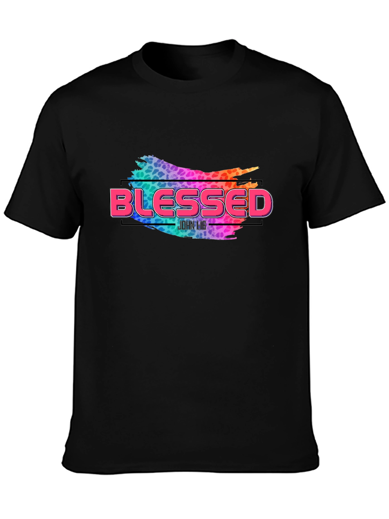 Camiseta Negra Blessed Diseño Abstracto