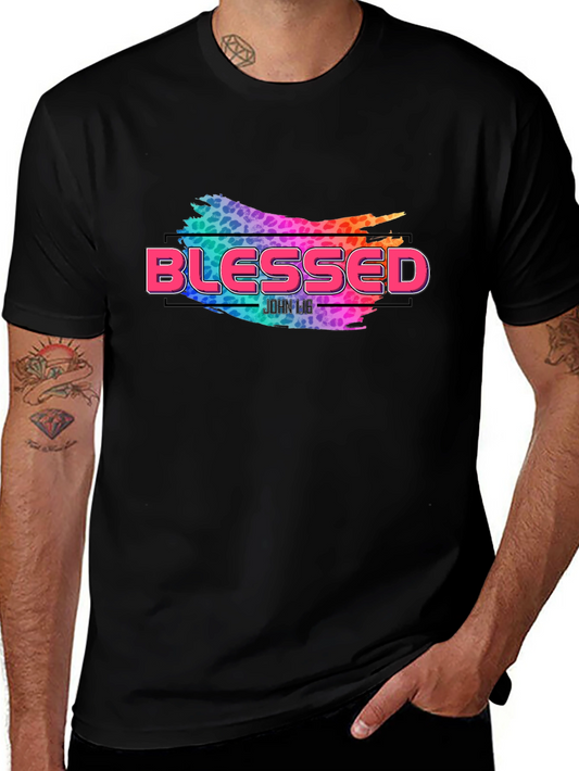 Camiseta Negra Blessed Diseño Abstracto