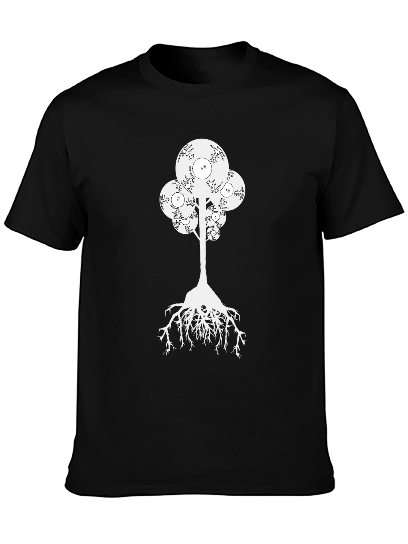 Camiseta Negra Árbol de Vinilos Única y Original