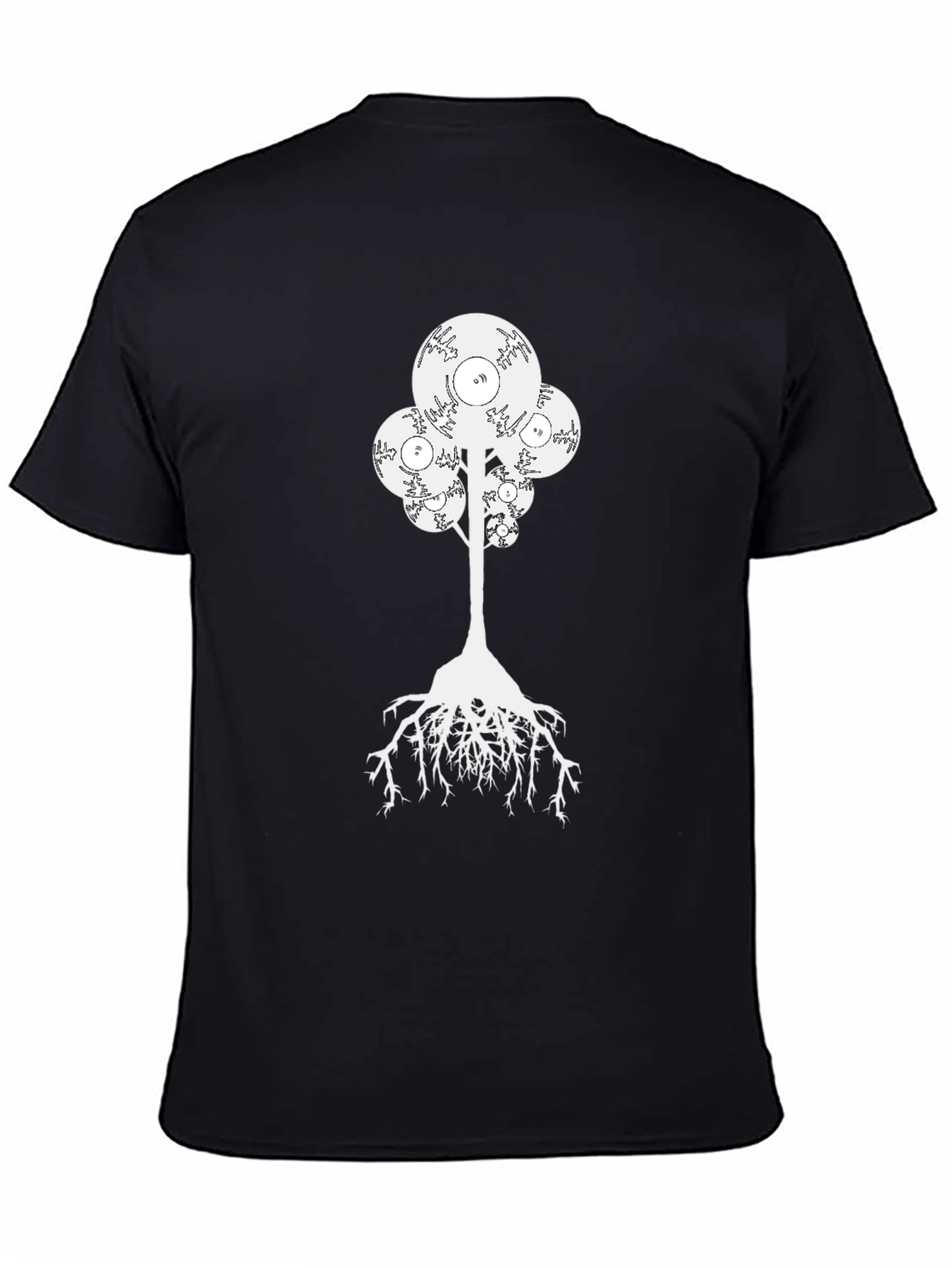 Camiseta Negra Árbol de Vinilos Única y Original