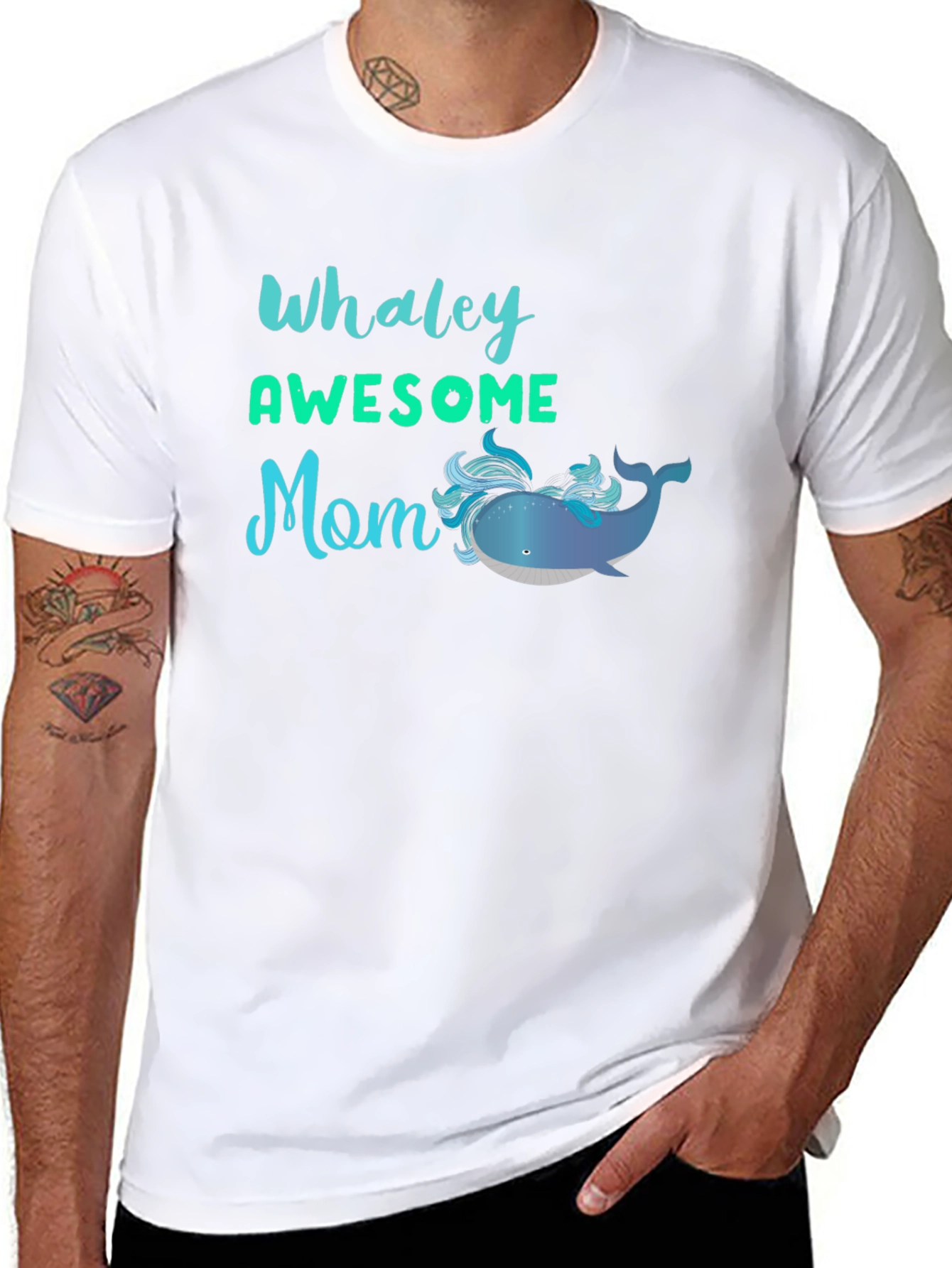 Camiseta Negra Whaley Awesome Mom para Mamá