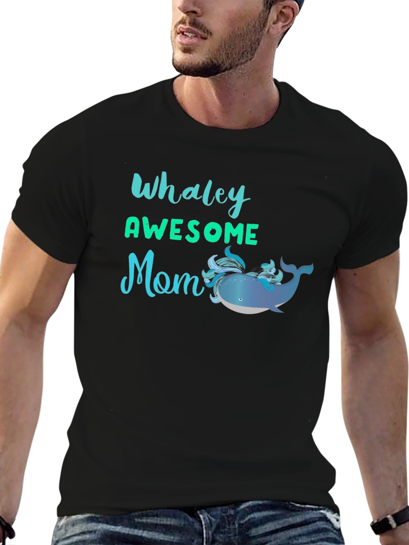 Camiseta Negra Whaley Awesome Mom para Mamá