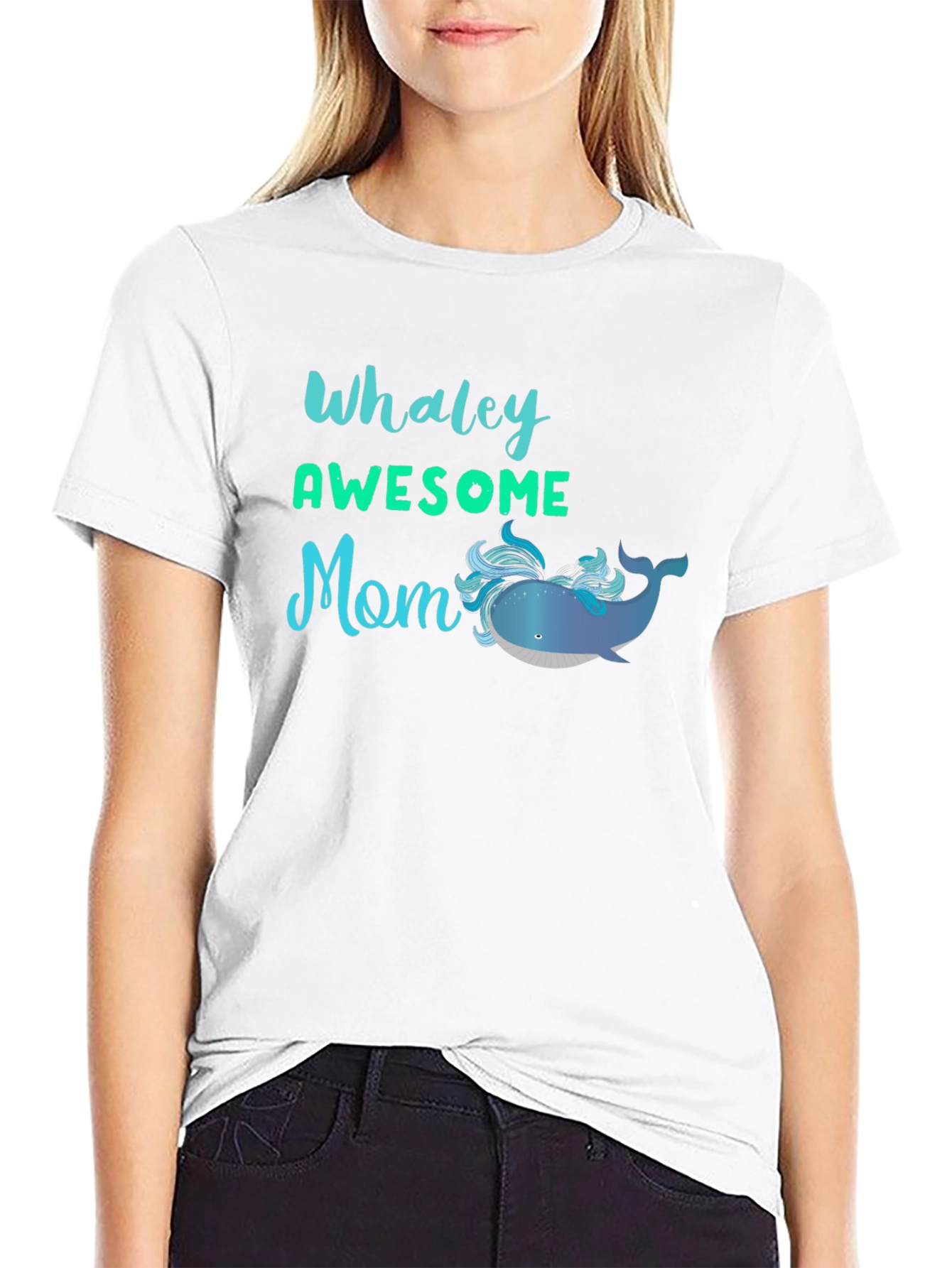Camiseta Negra Whaley Awesome Mom para Mamá