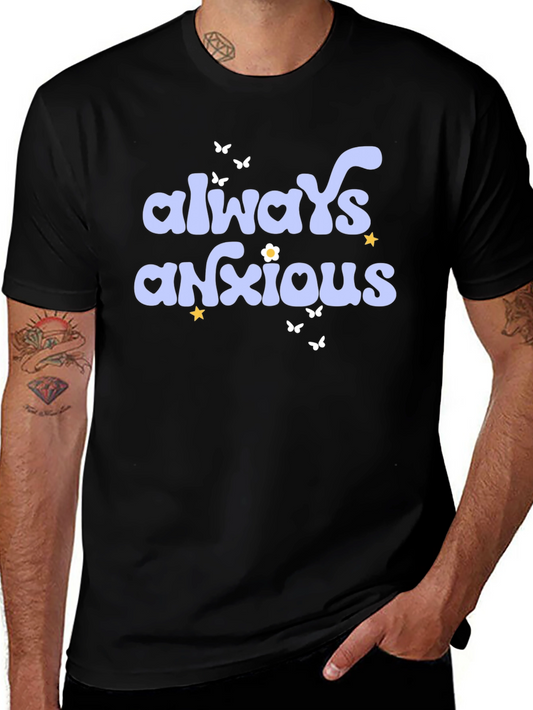 Camiseta Negra Always Anxious Estilo Retro