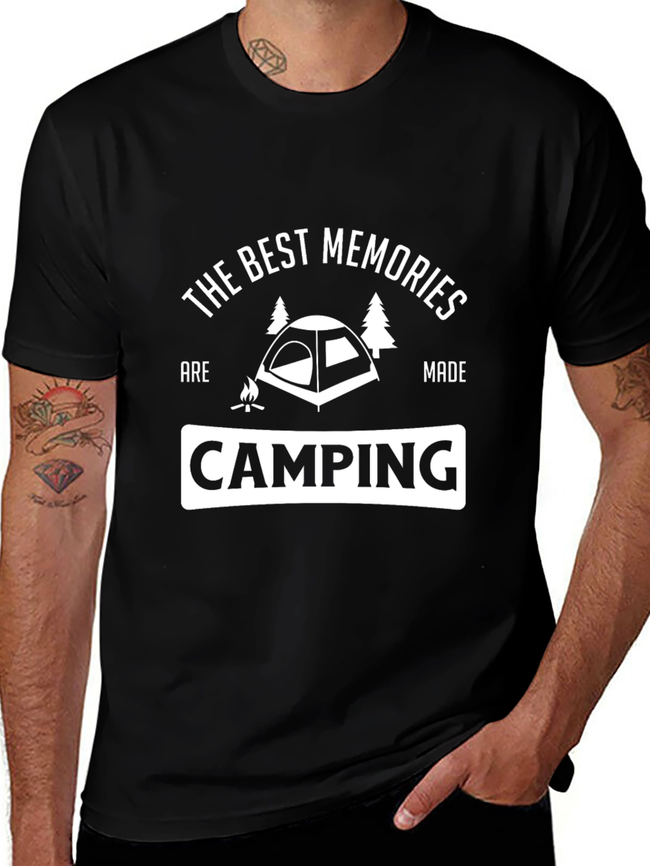 Camiseta Negra Camping: Los Mejores Recuerdos