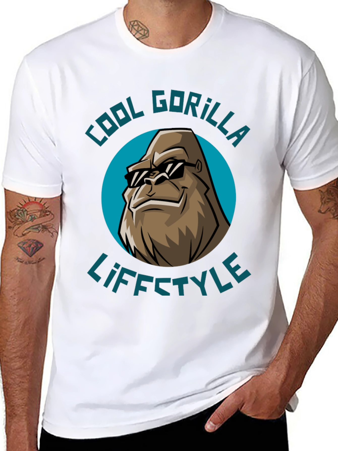 Camiseta Hombre: Cool Gorilla Lifestyle - Estilo Único