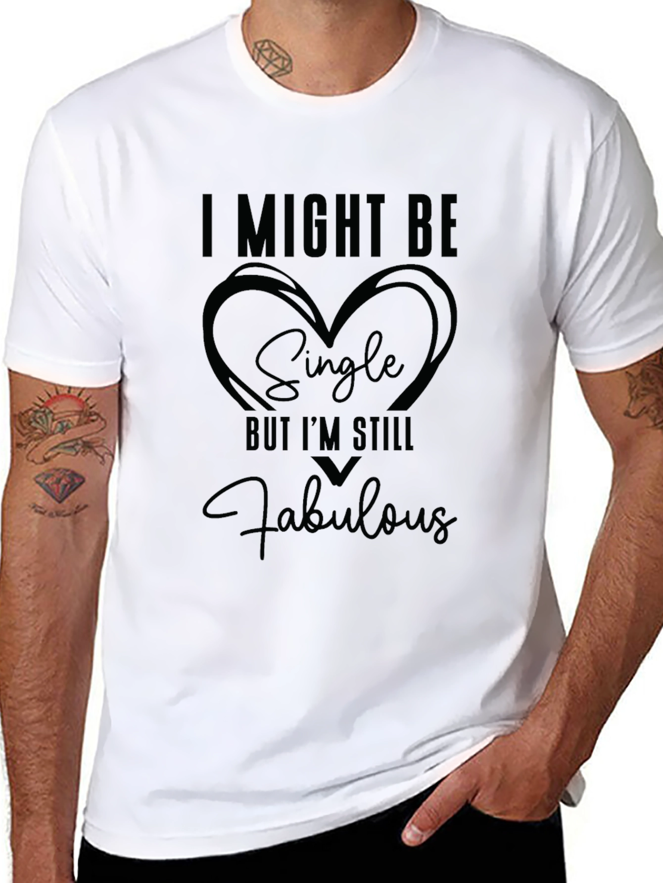 Camiseta Negra: Soltero ¡Pero Fabuloso!