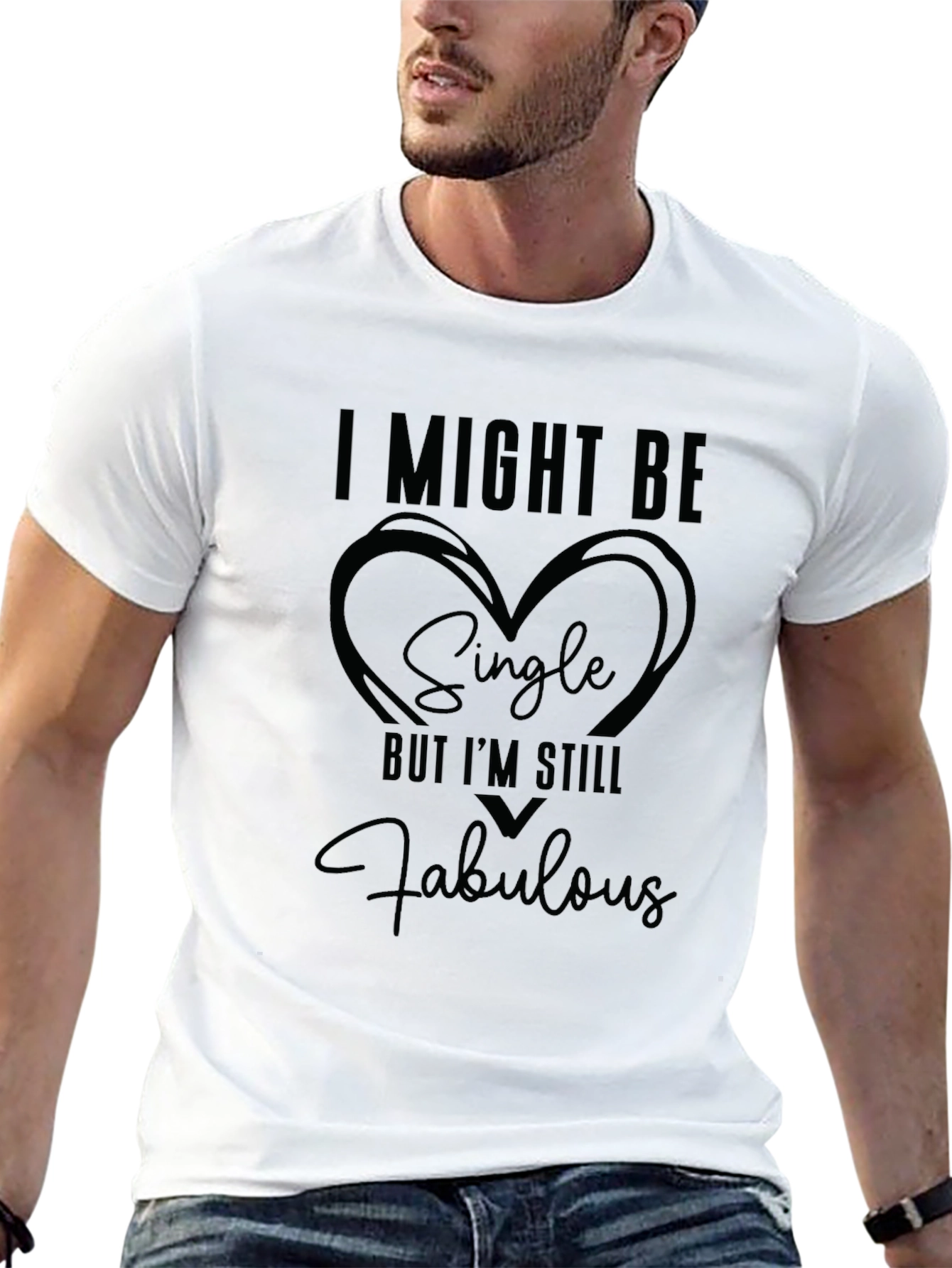 Camiseta Negra: Soltero ¡Pero Fabuloso!