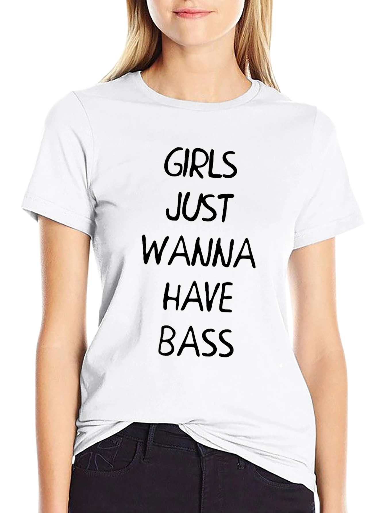 Camiseta Negra: Girls Just Wanna Have Bass