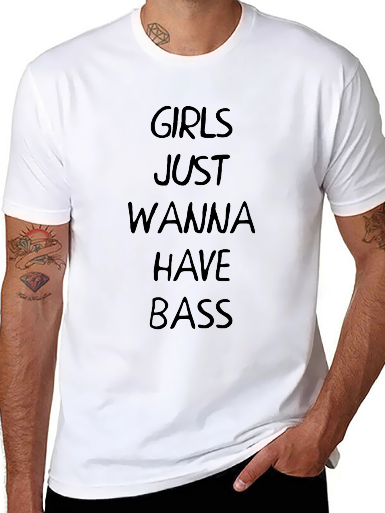 Camiseta Negra: Girls Just Wanna Have Bass