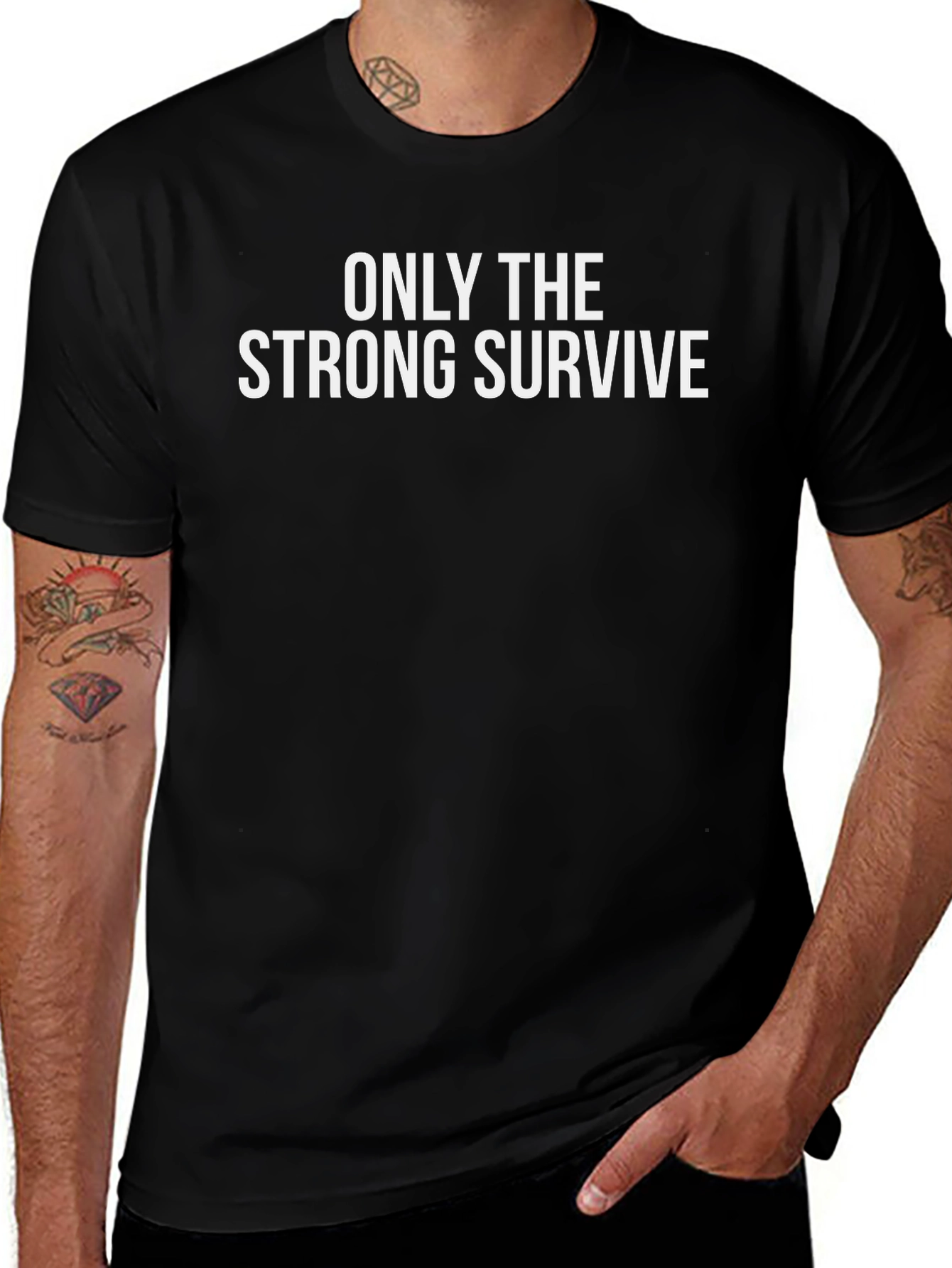 Camiseta Negra: Solo los Fuertes Sobreviven
