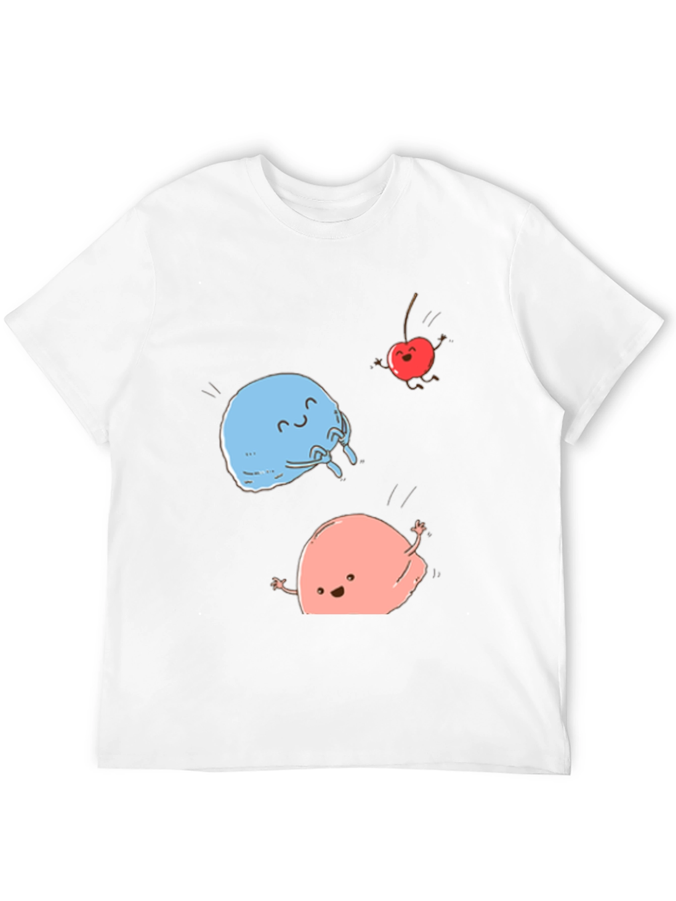 Camiseta Negra con Diseño Animado Frutal