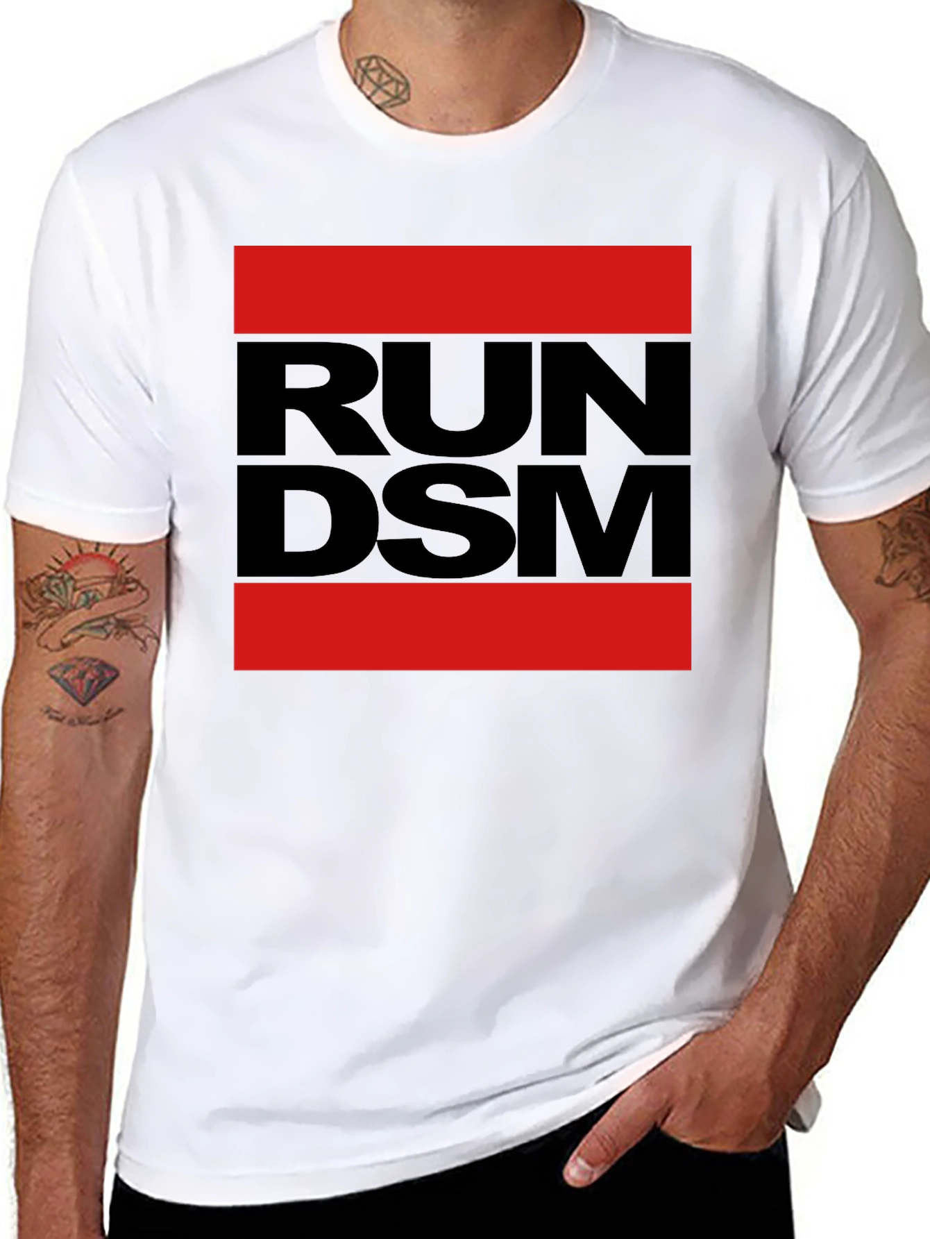 Camiseta RUN DSM Negra y Roja para Hombre