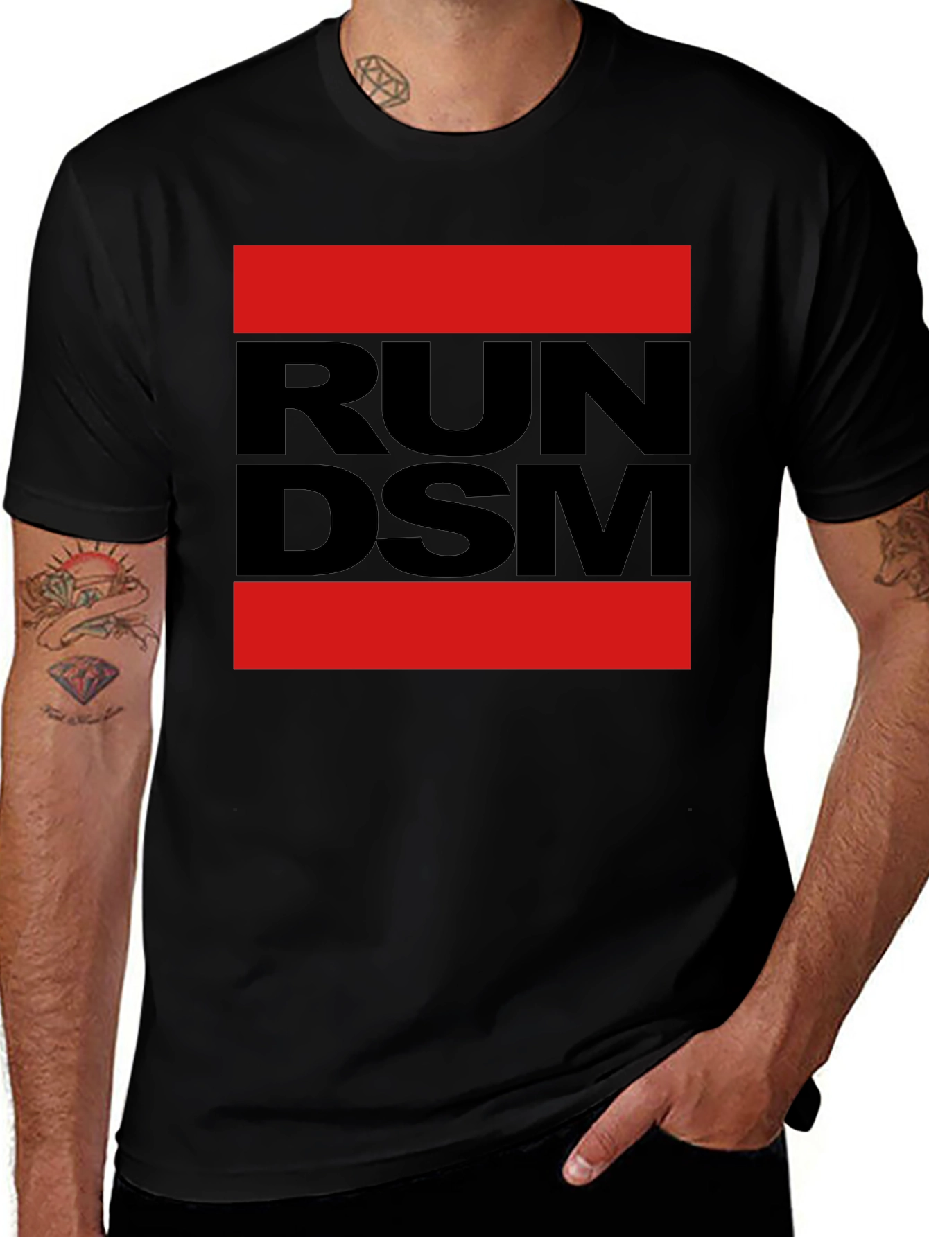 Camiseta RUN DSM Negra y Roja para Hombre