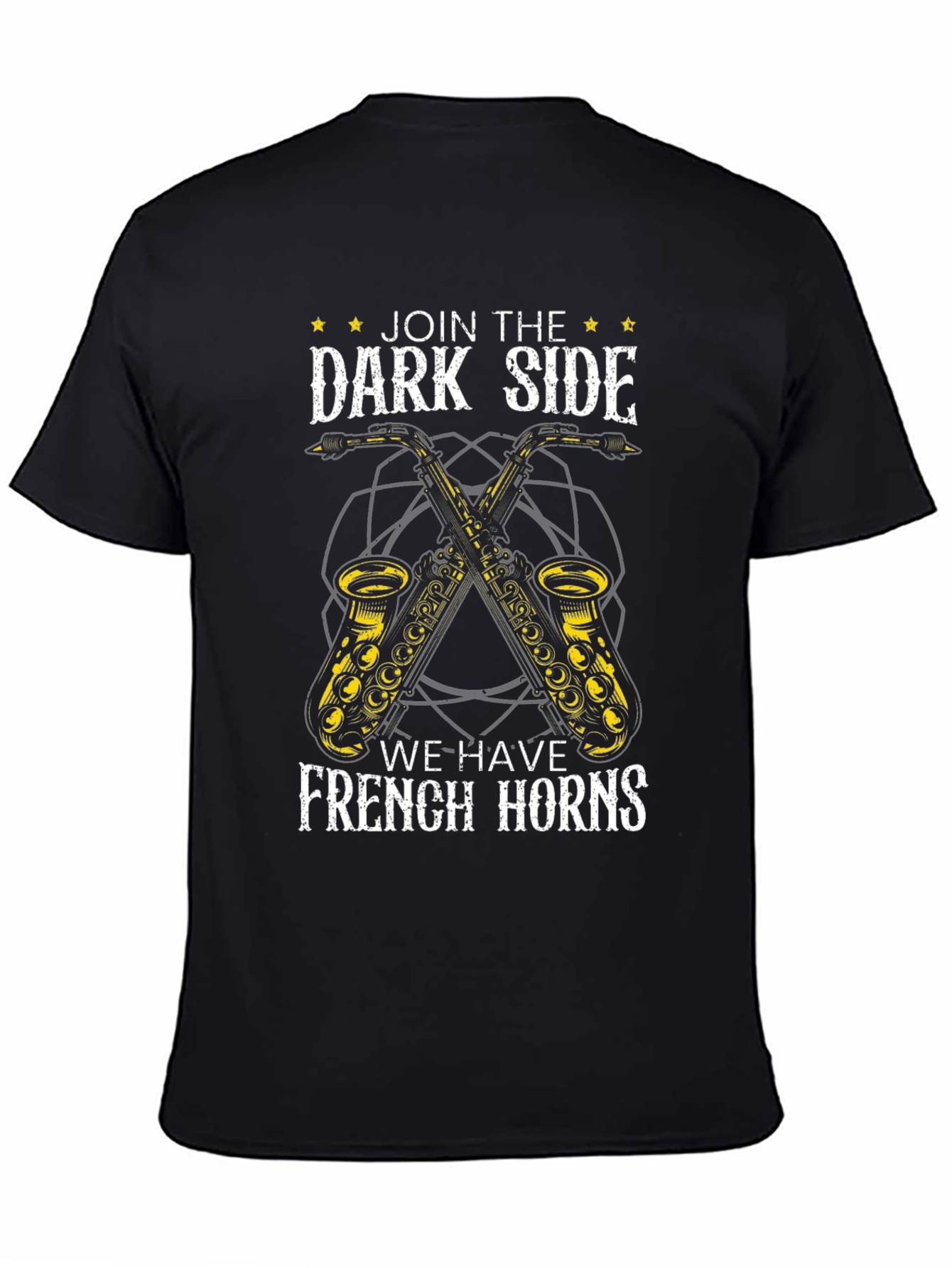 Camiseta Negra Lado Oscuro Saxofones Divertida