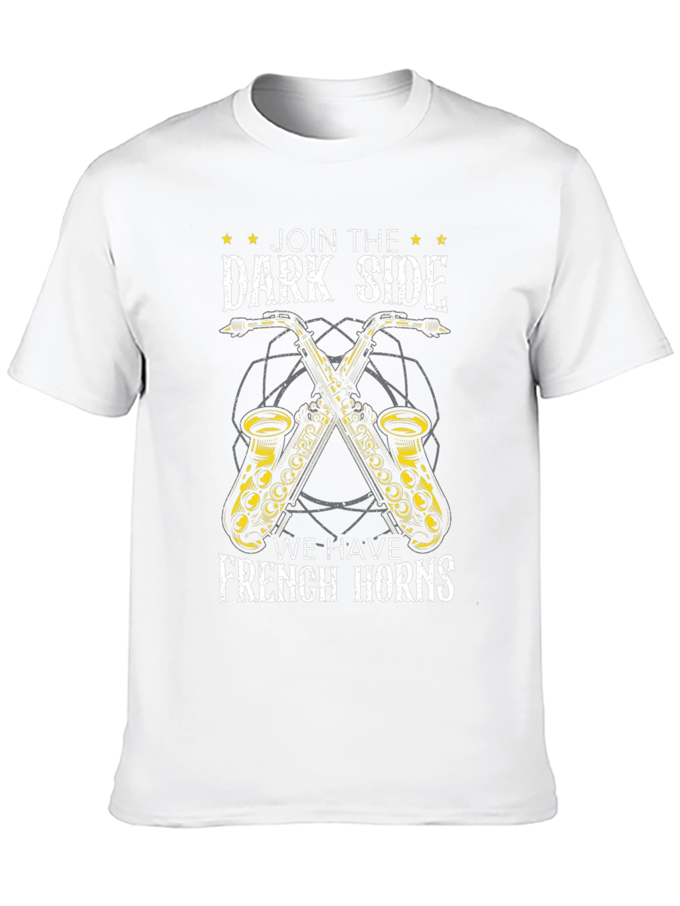 Camiseta Negra Lado Oscuro Saxofones Divertida