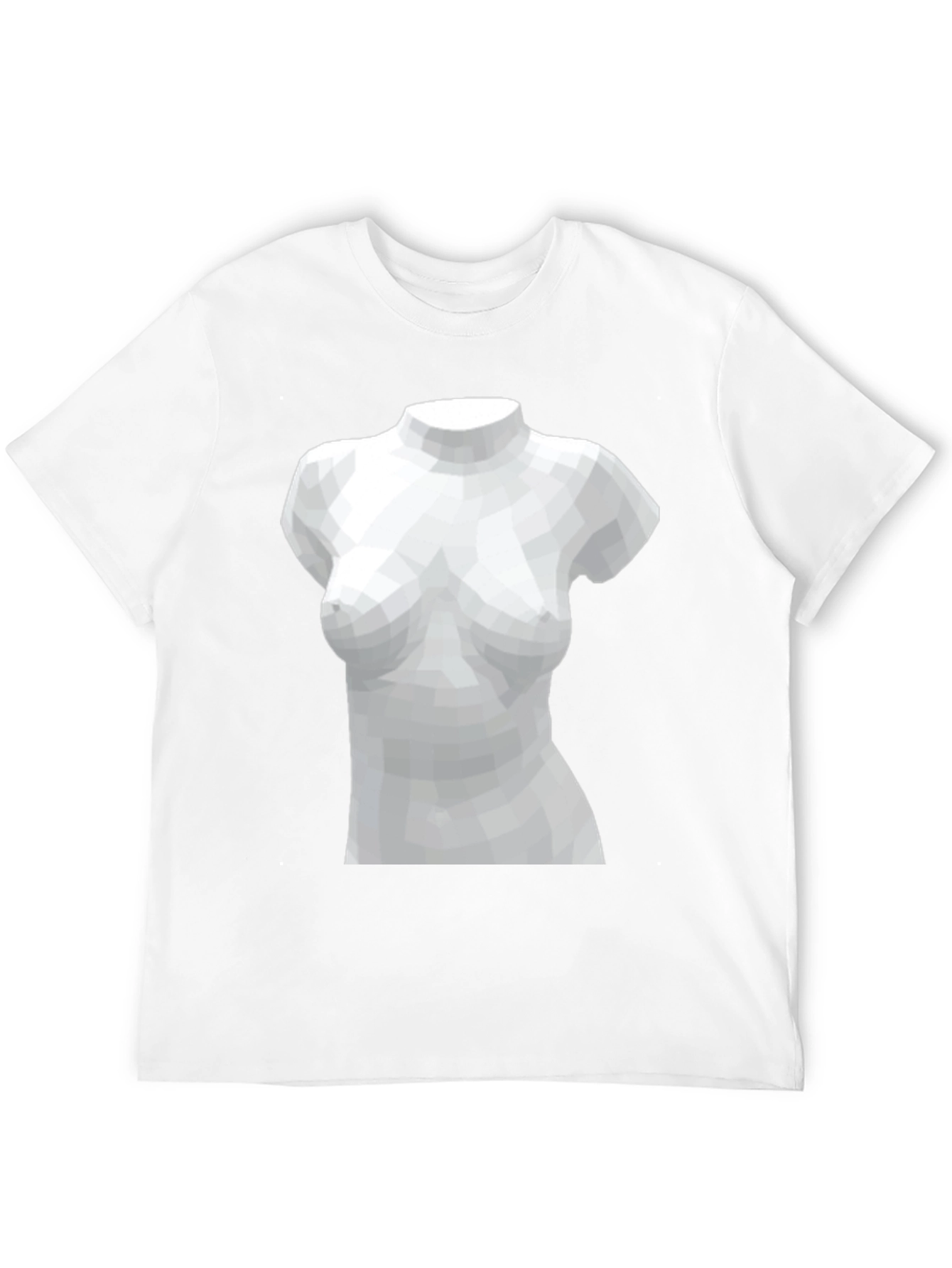 Camiseta Negra con Diseño Abstracto de Busto Femenino