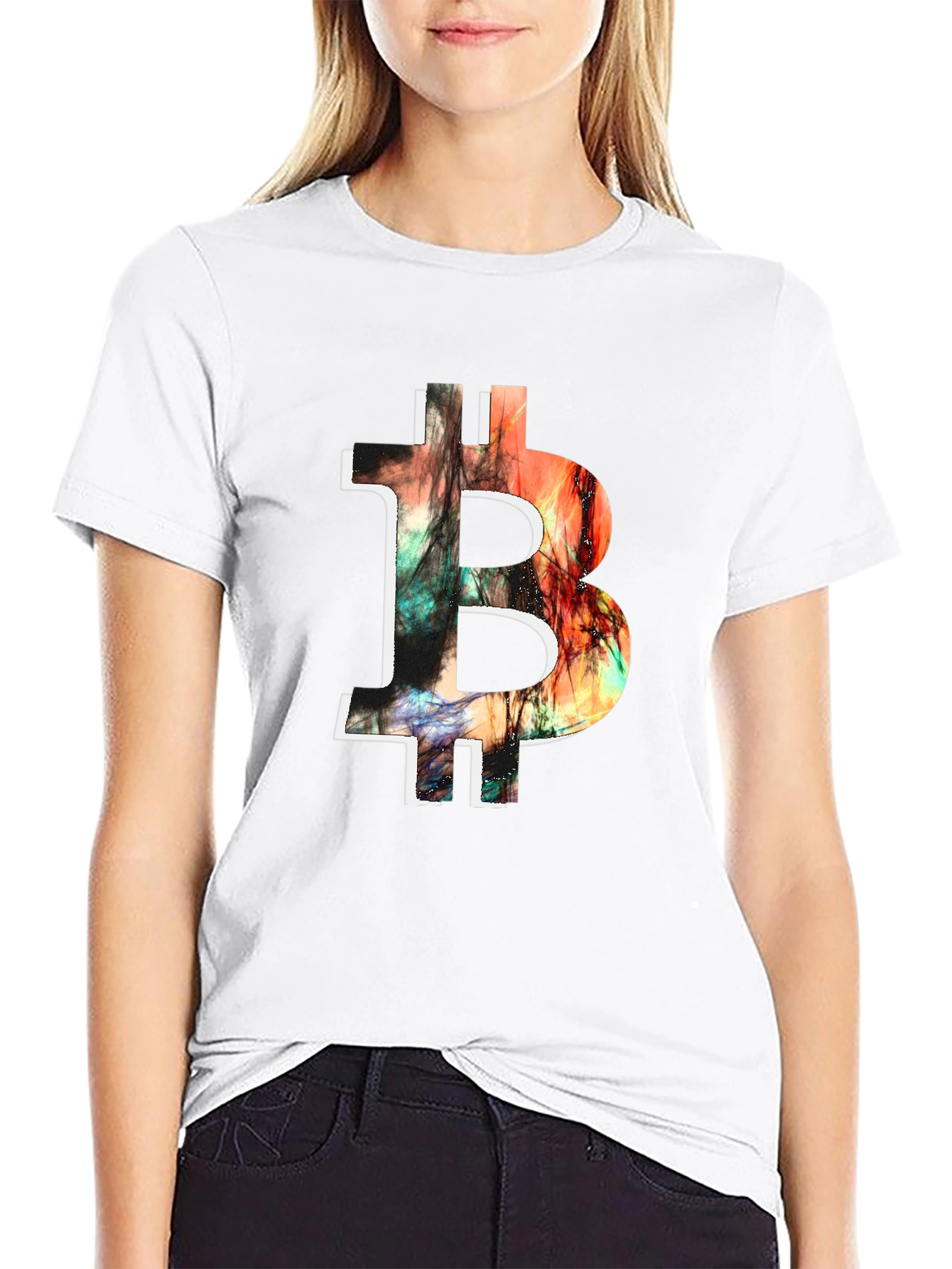 Camiseta Bitcoin Abstracta para Hombre