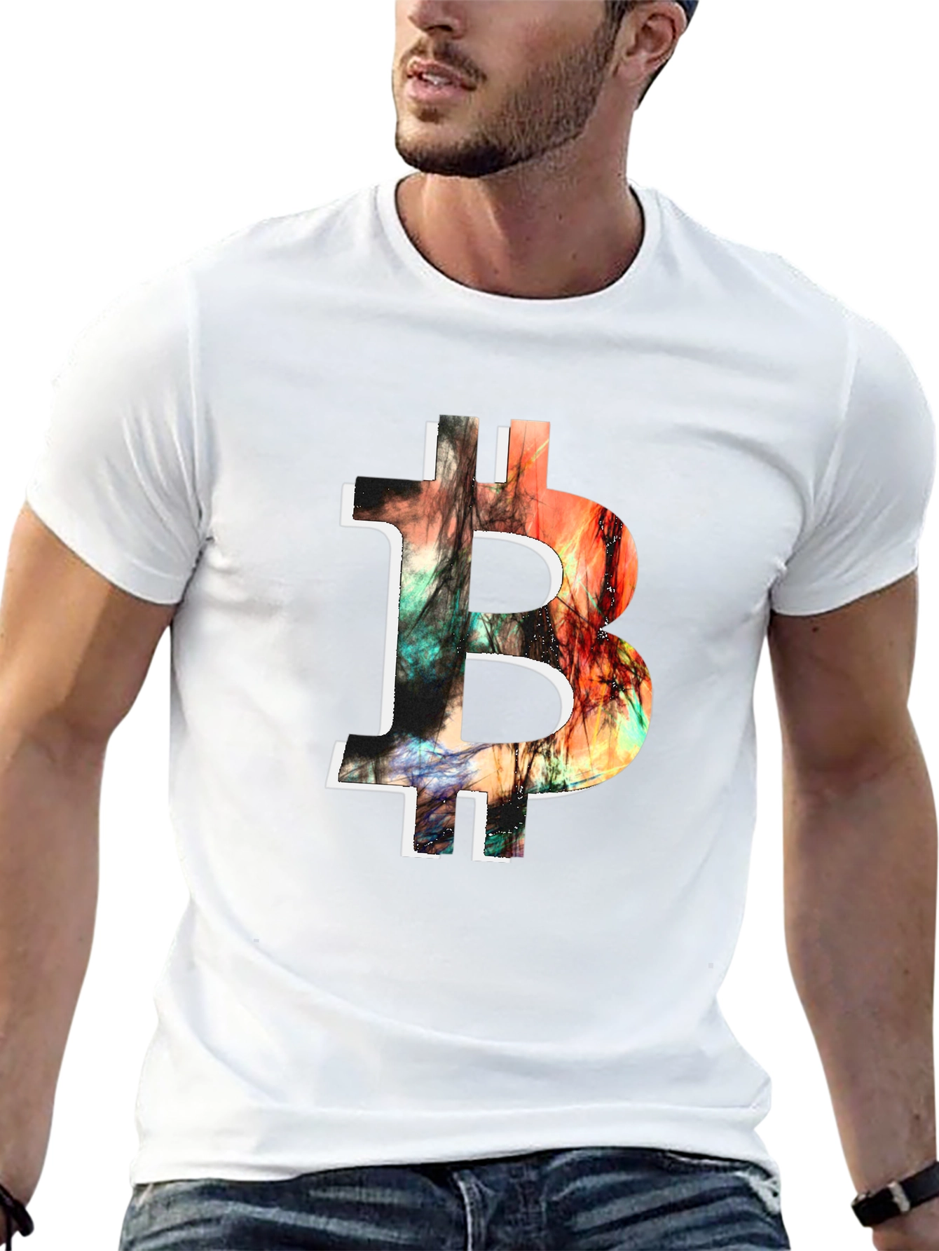 Camiseta Bitcoin Abstracta para Hombre