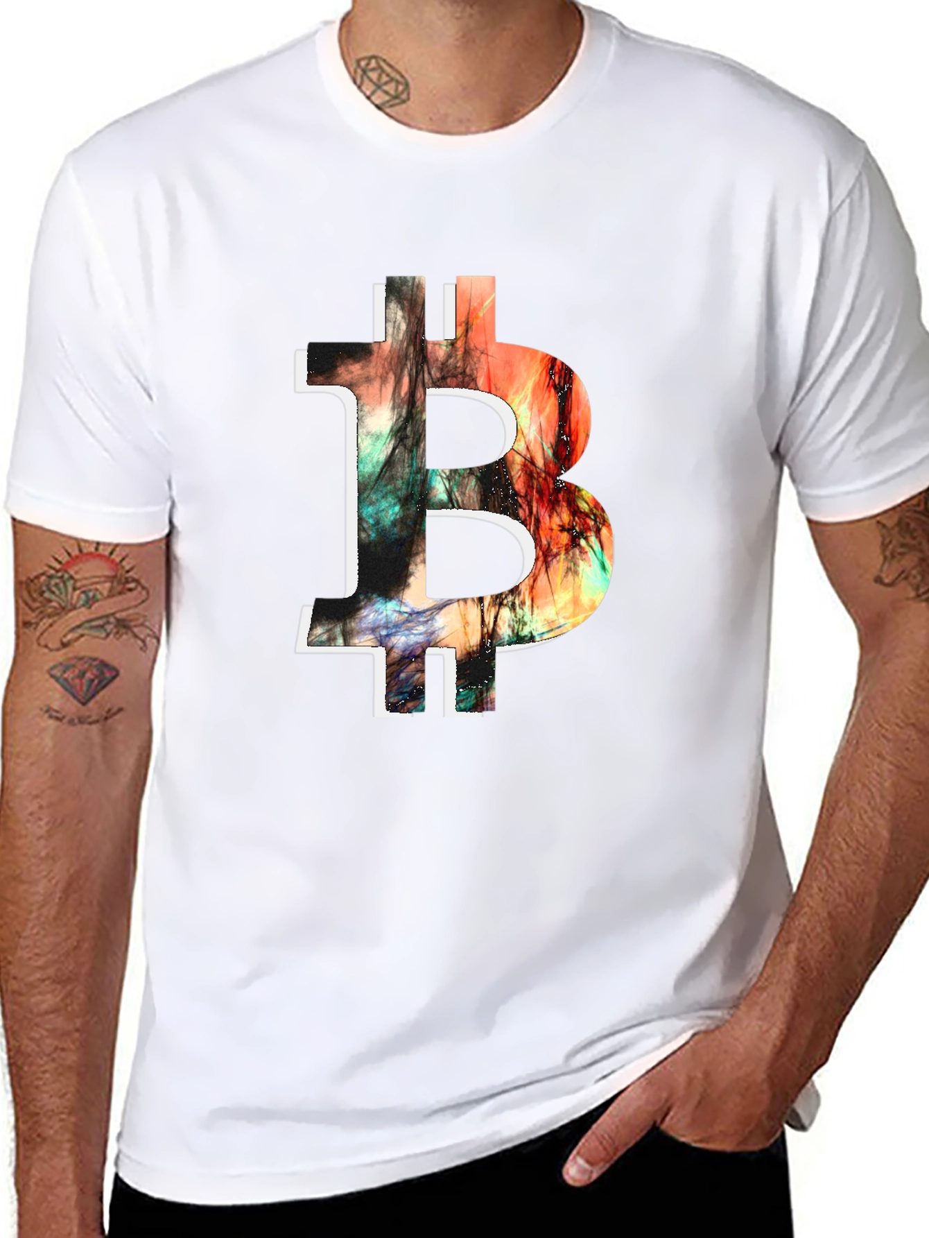 Camiseta Bitcoin Abstracta para Hombre