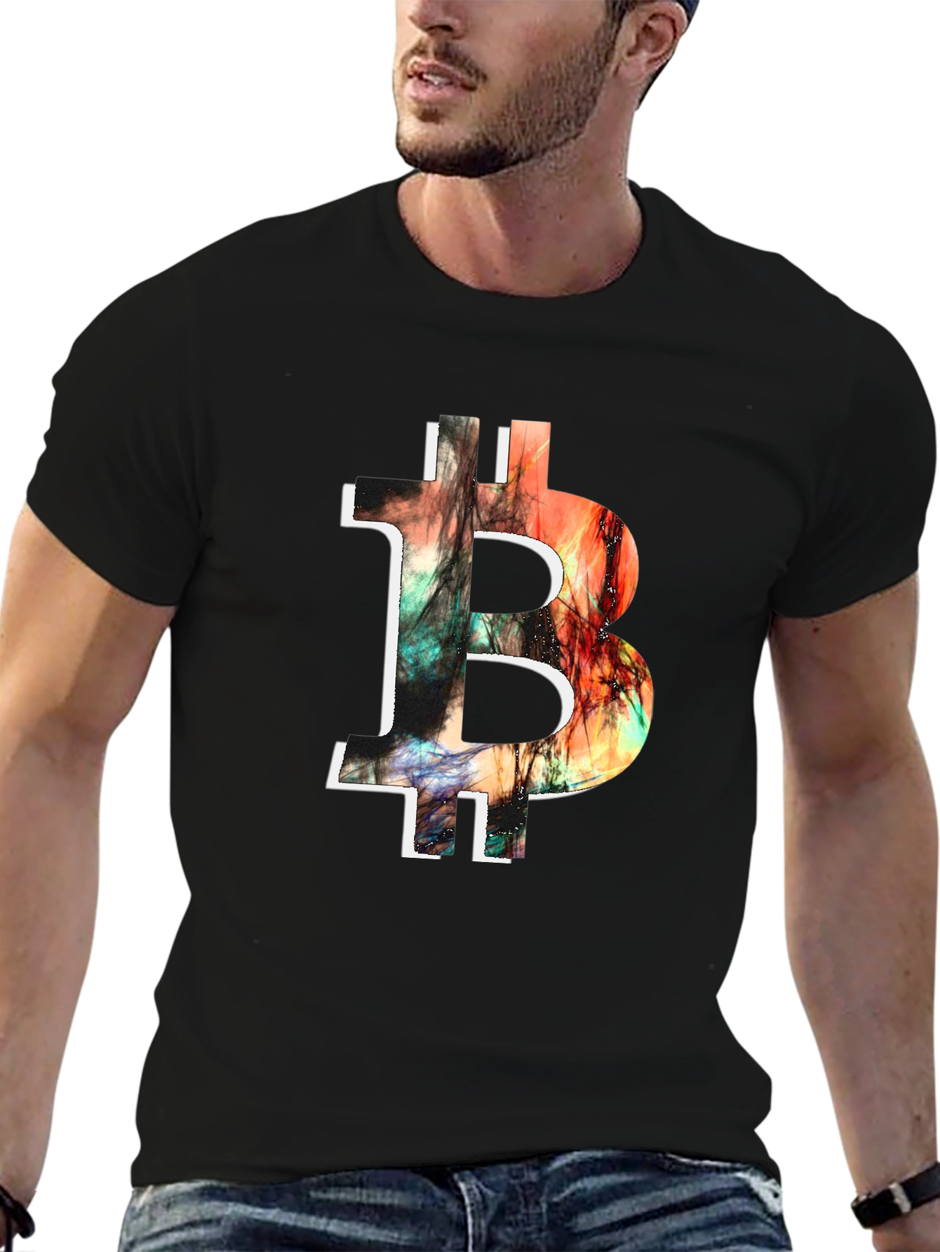 Camiseta Bitcoin Abstracta para Hombre