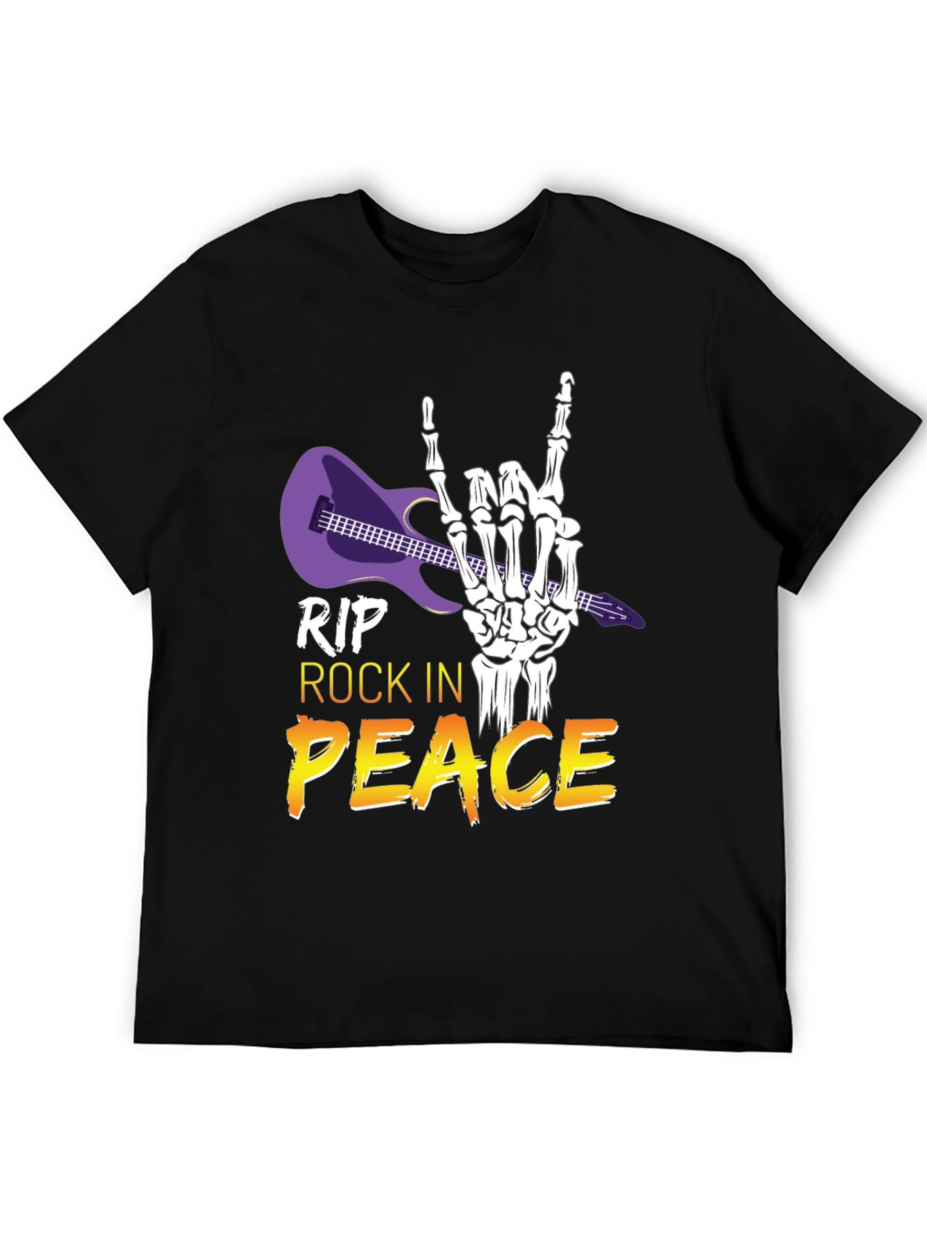 Camiseta Rock n Roll RIP Peace Esqueleto