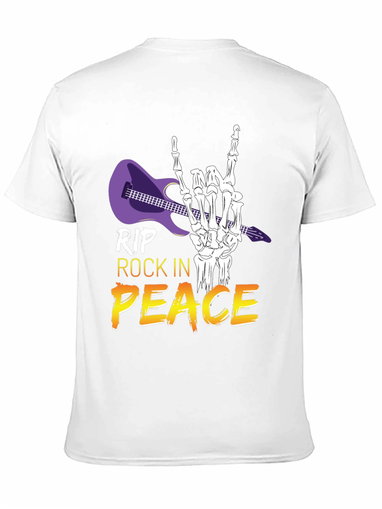 Camiseta Rock n Roll RIP Peace Esqueleto