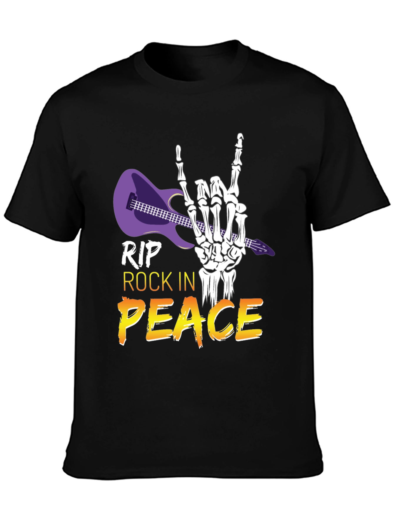 Camiseta Rock n Roll RIP Peace Esqueleto