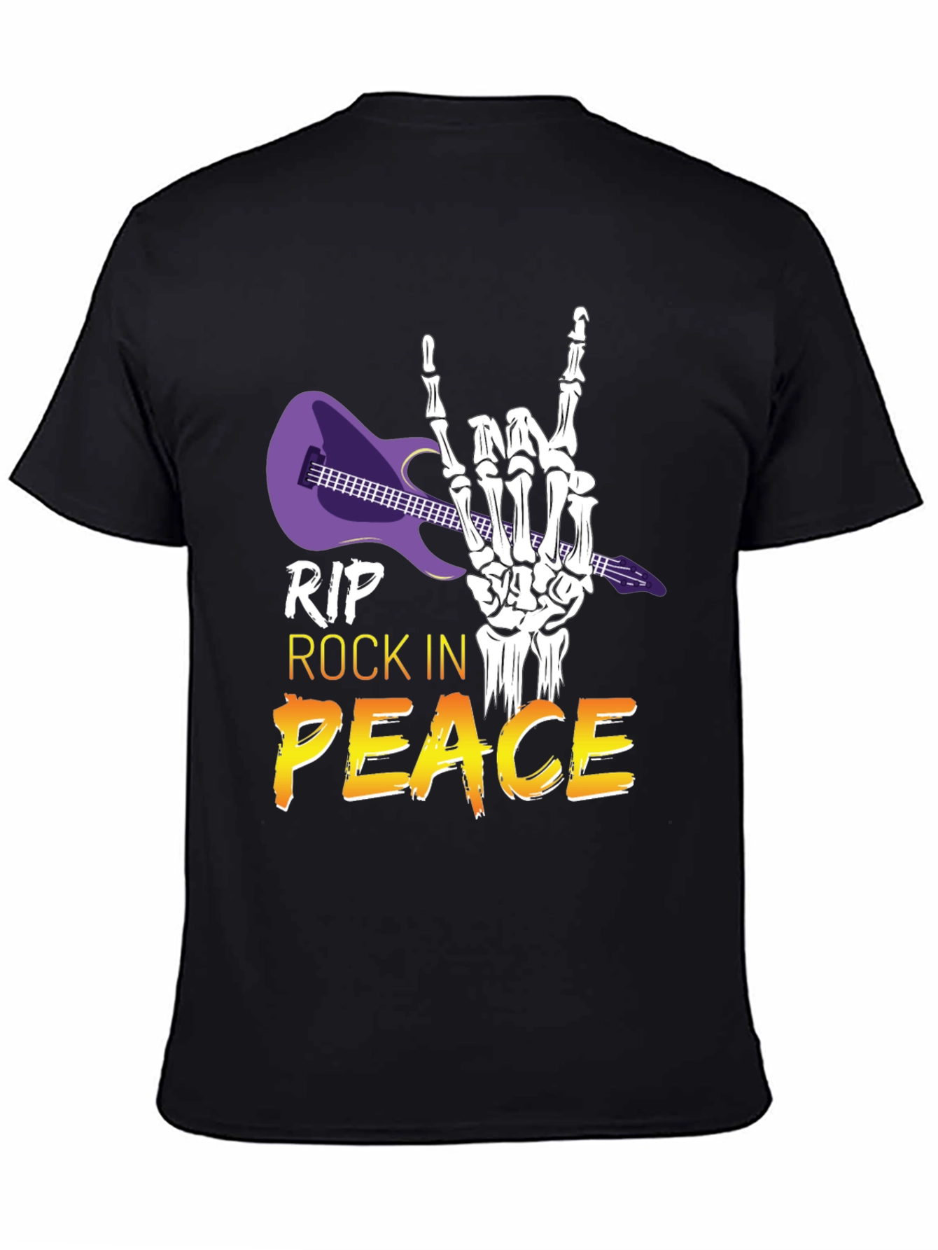 Camiseta Rock n Roll RIP Peace Esqueleto