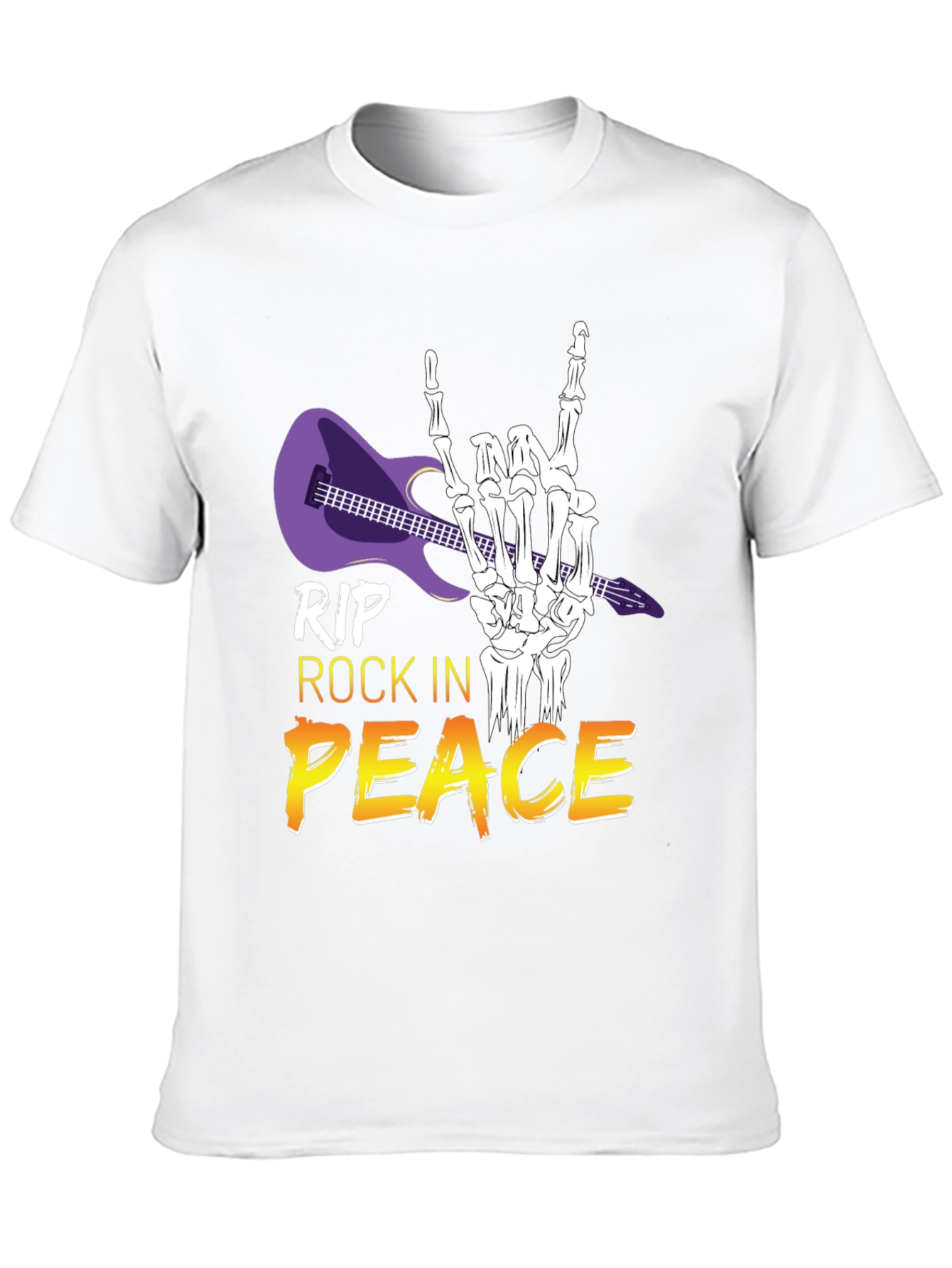 Camiseta Rock n Roll RIP Peace Esqueleto