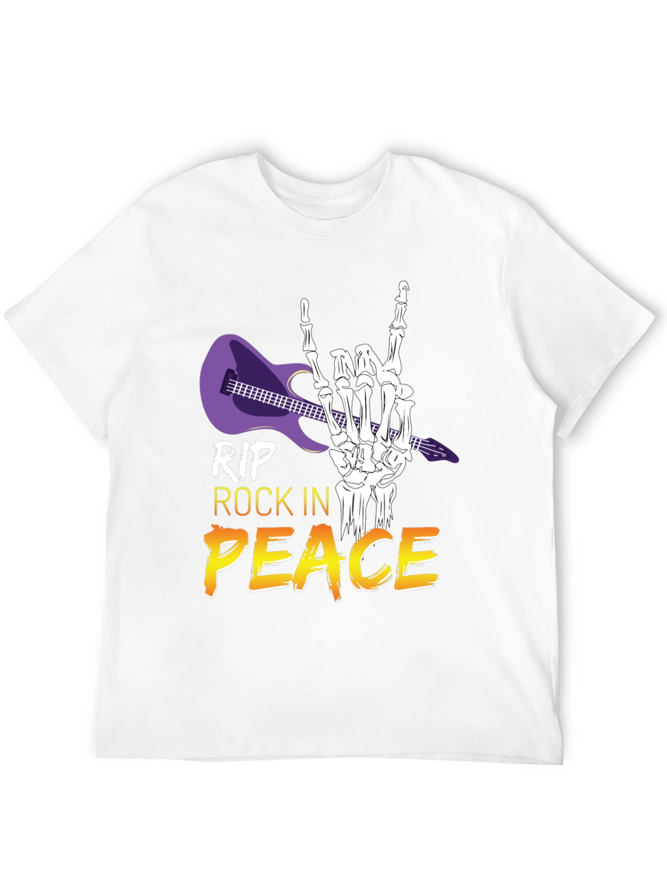 Camiseta Rock n Roll RIP Peace Esqueleto