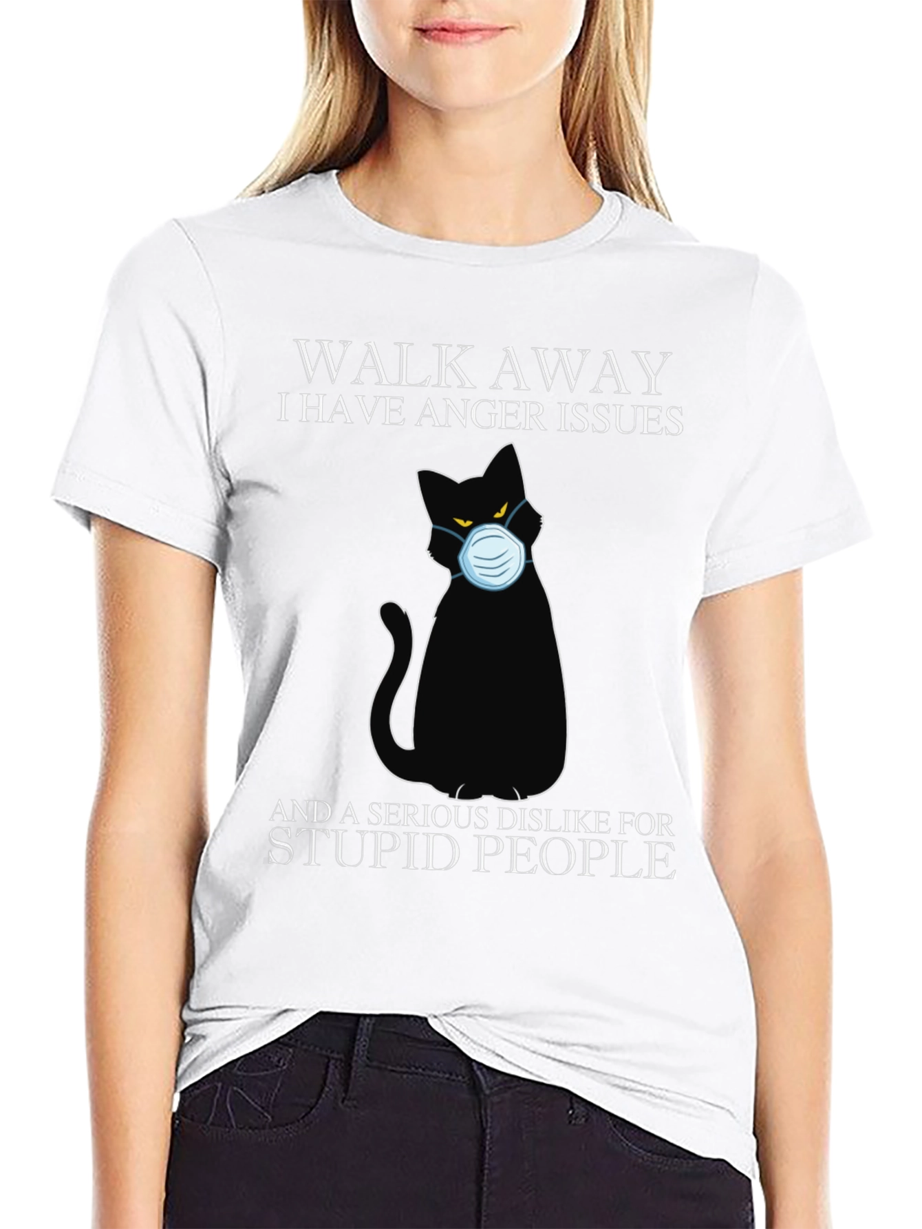 Walk Away Black Cat T-Shirt - Anger Issues