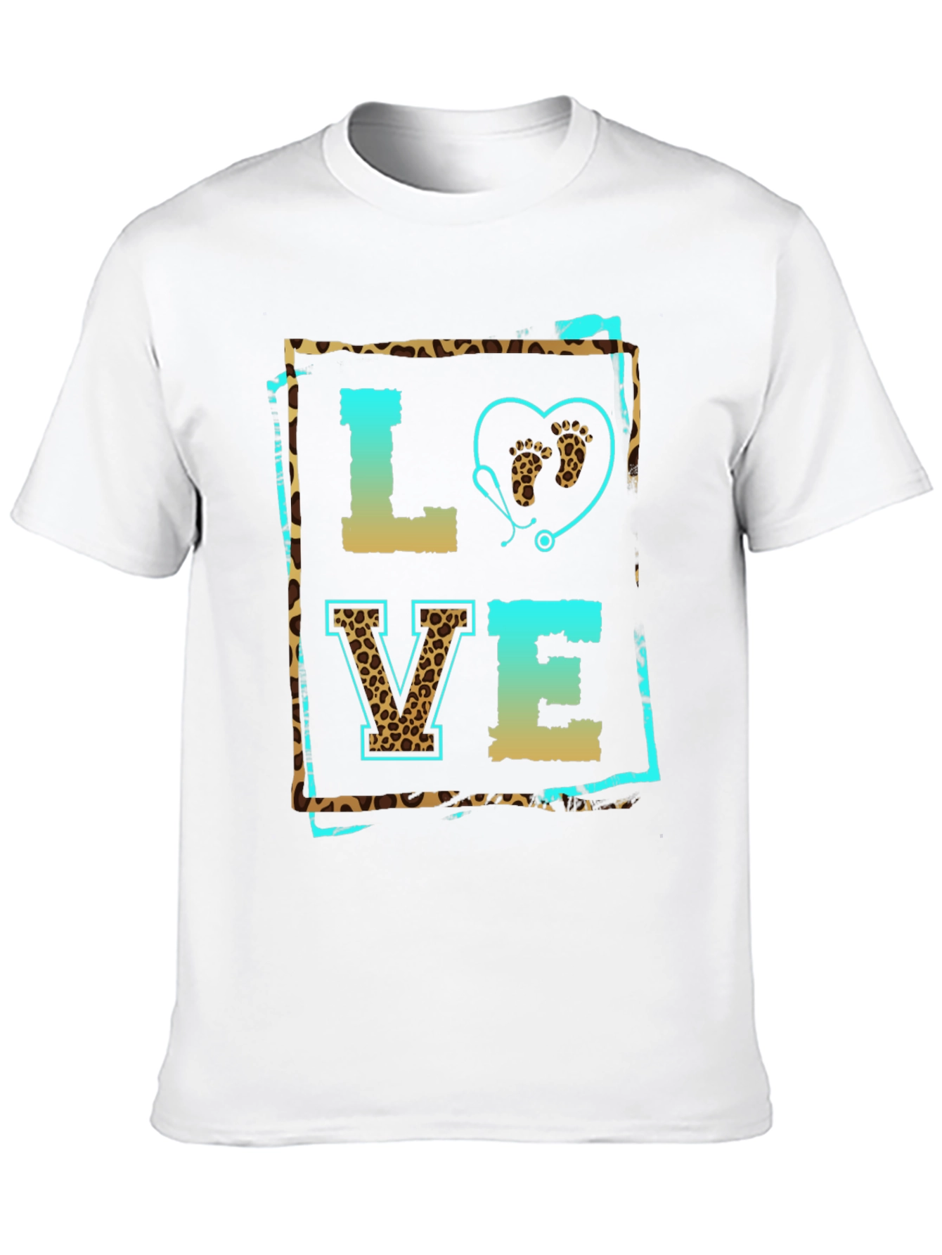 Camiseta Negra LOVE de Enfermería con Estetoscopio