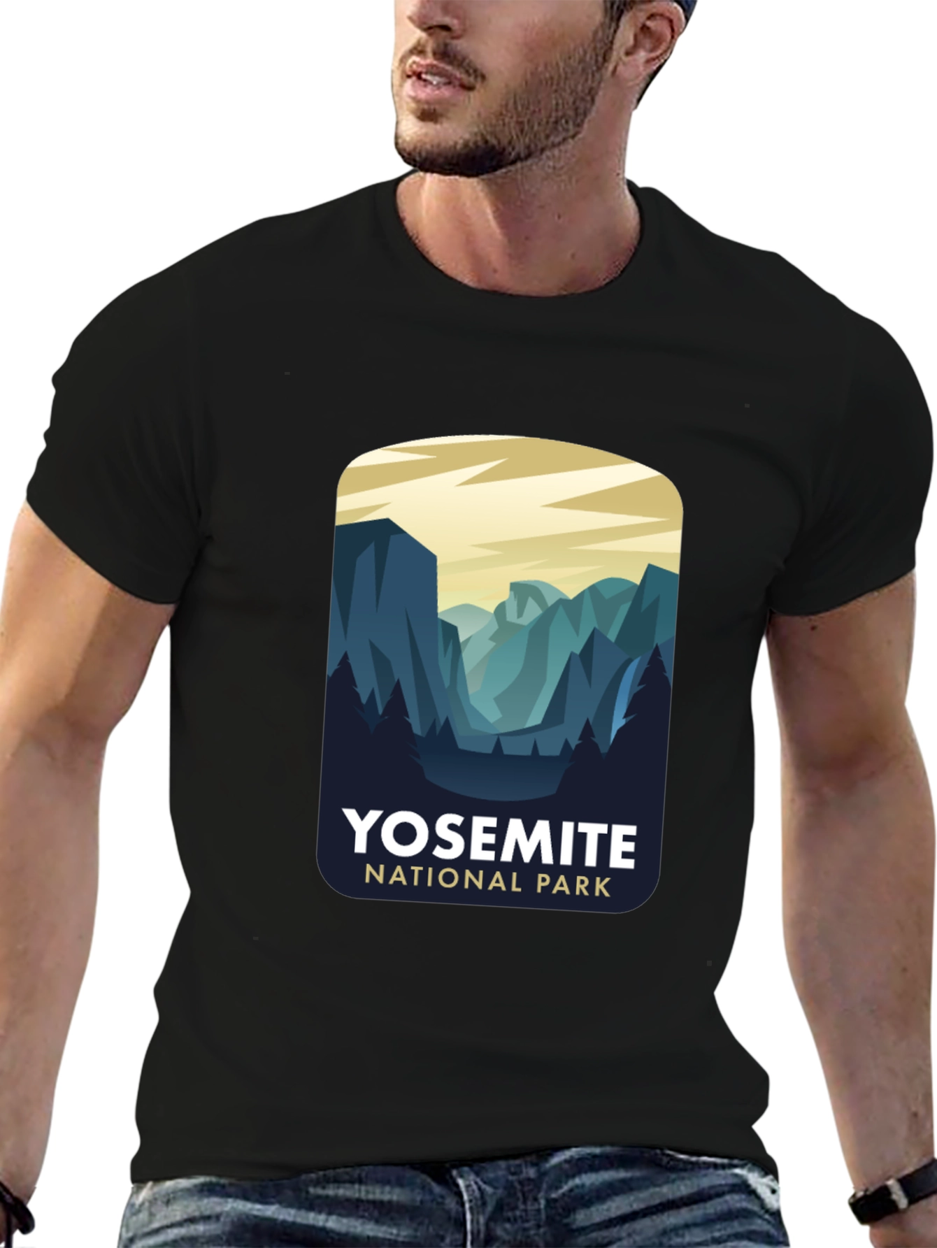 Camiseta Negra Diseño Yosemite National Park