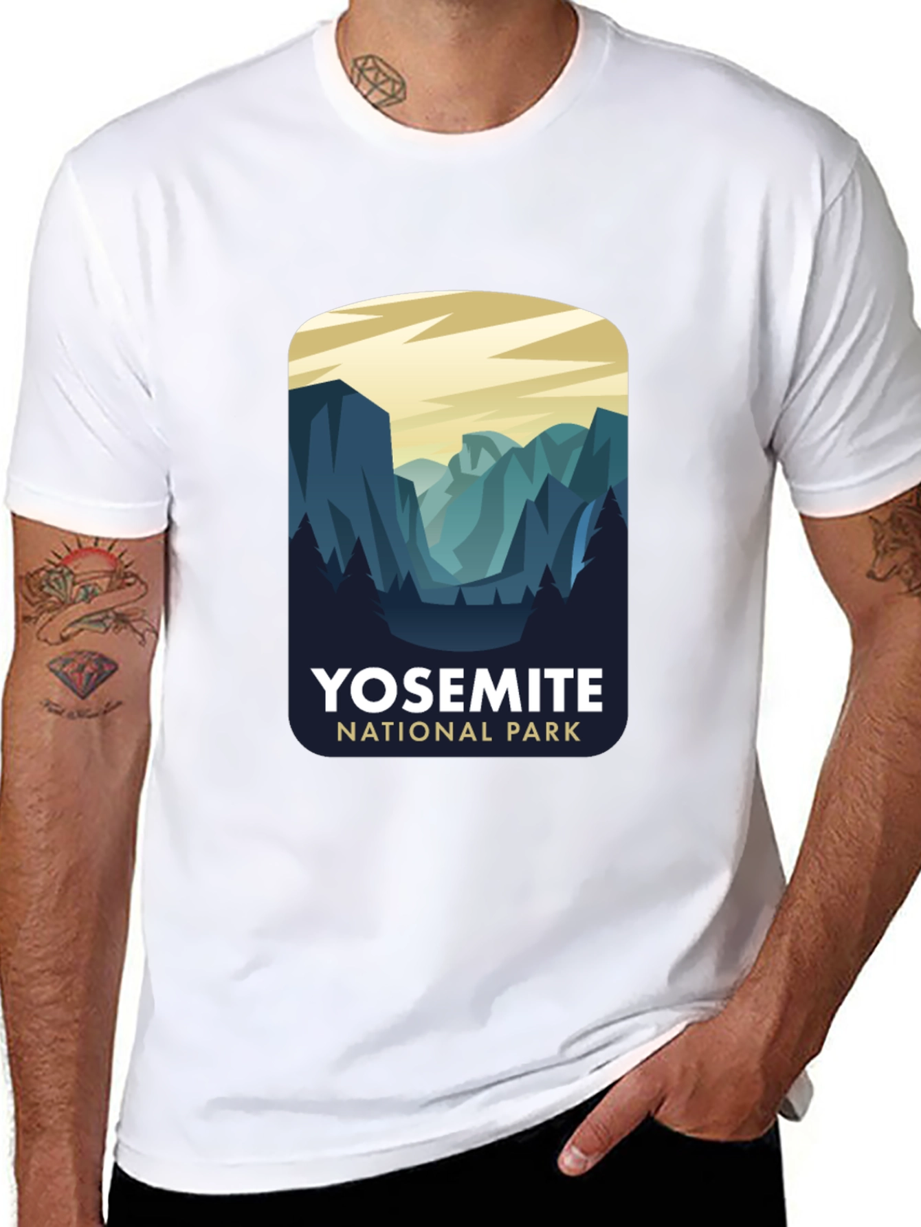 Camiseta Negra Diseño Yosemite National Park