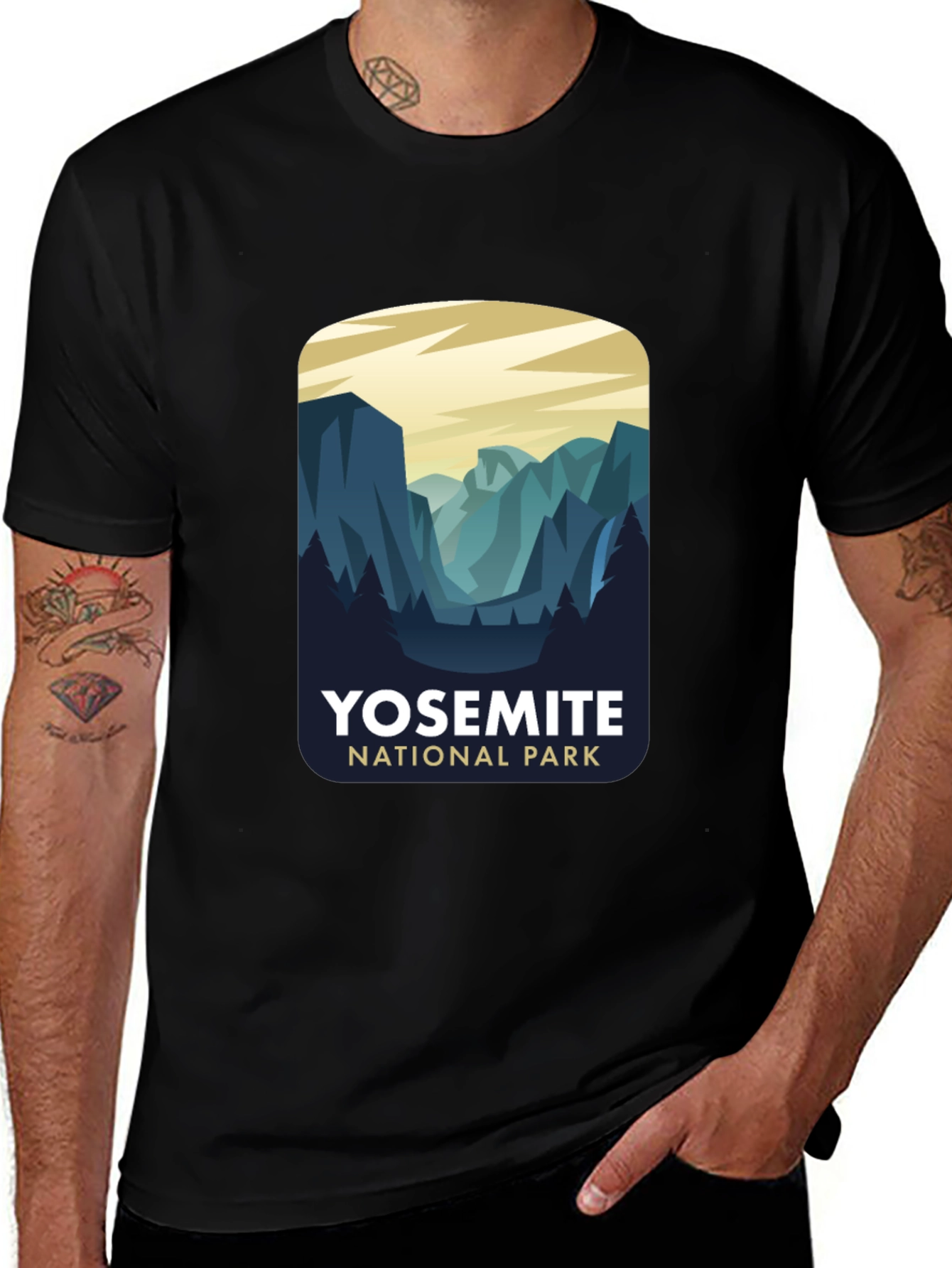 Camiseta Negra Diseño Yosemite National Park